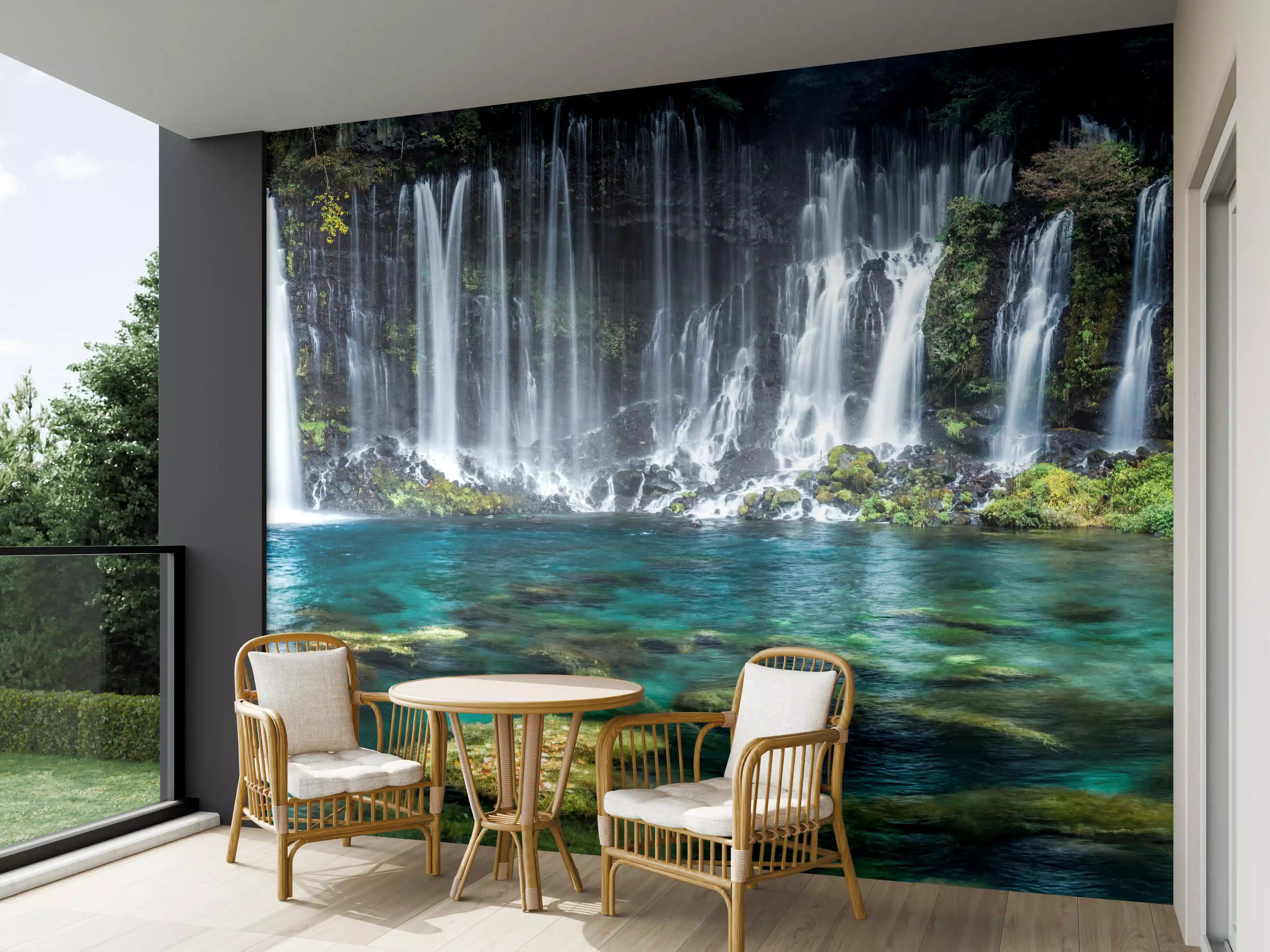 Wandverkleidung außen - Türkisblaue Wasserfälle in Japan