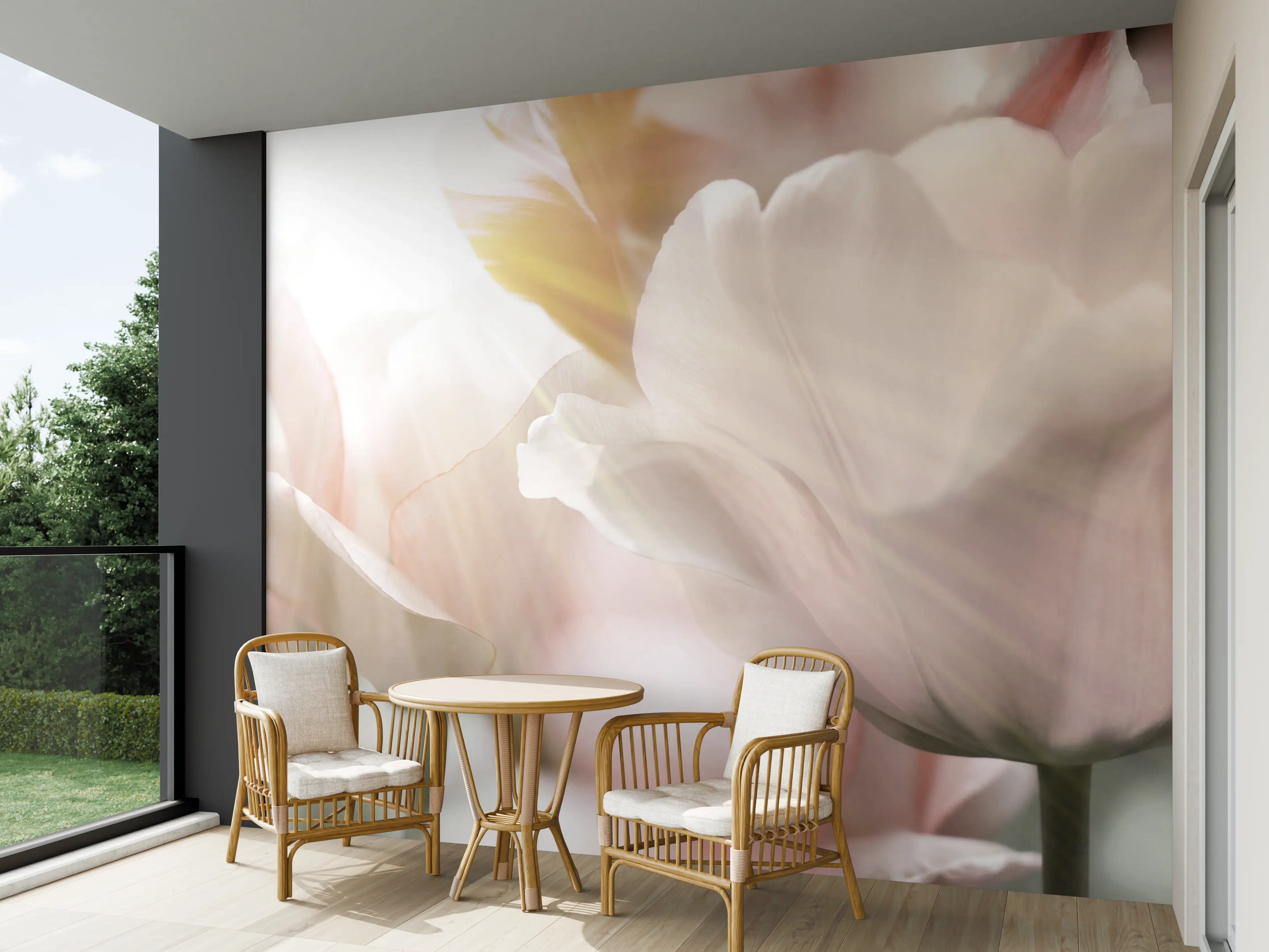 Wandverkleidung außen - Tulpen in Sonnenstrahlen