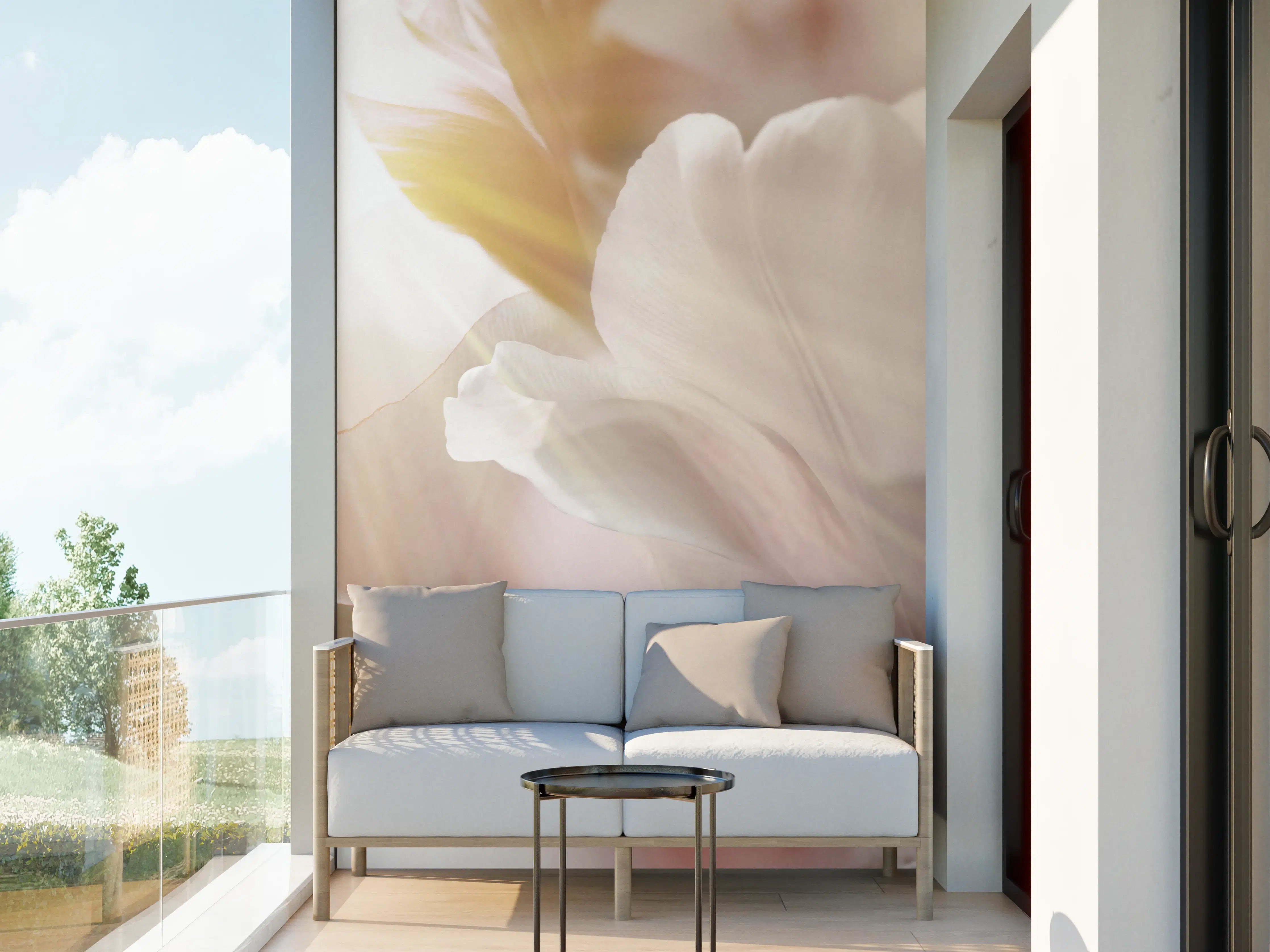 Wandverkleidung außen - Tulpen in Sonnenstrahlen