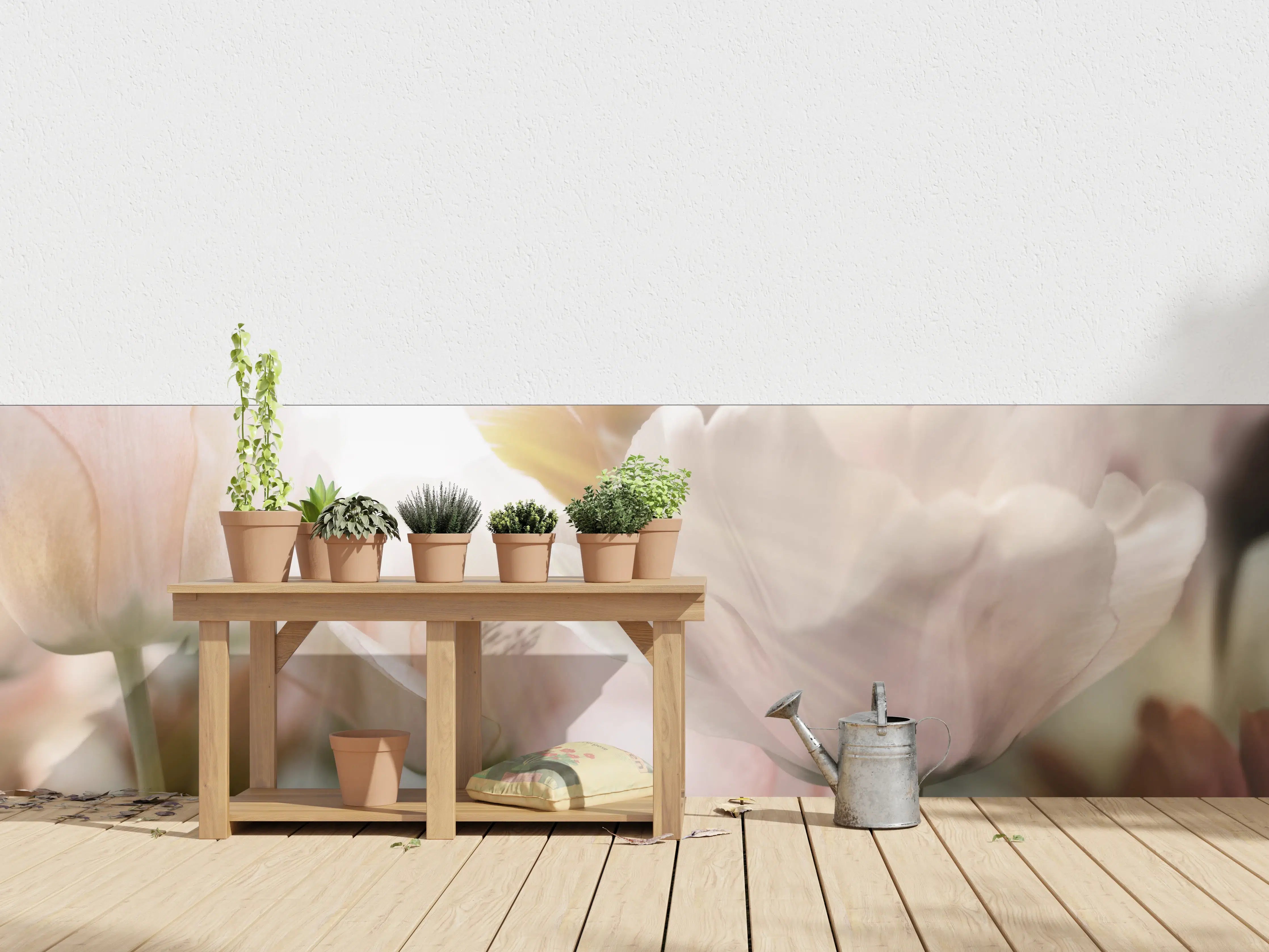 Wandverkleidung außen - Tulpen in Sonnenstrahlen