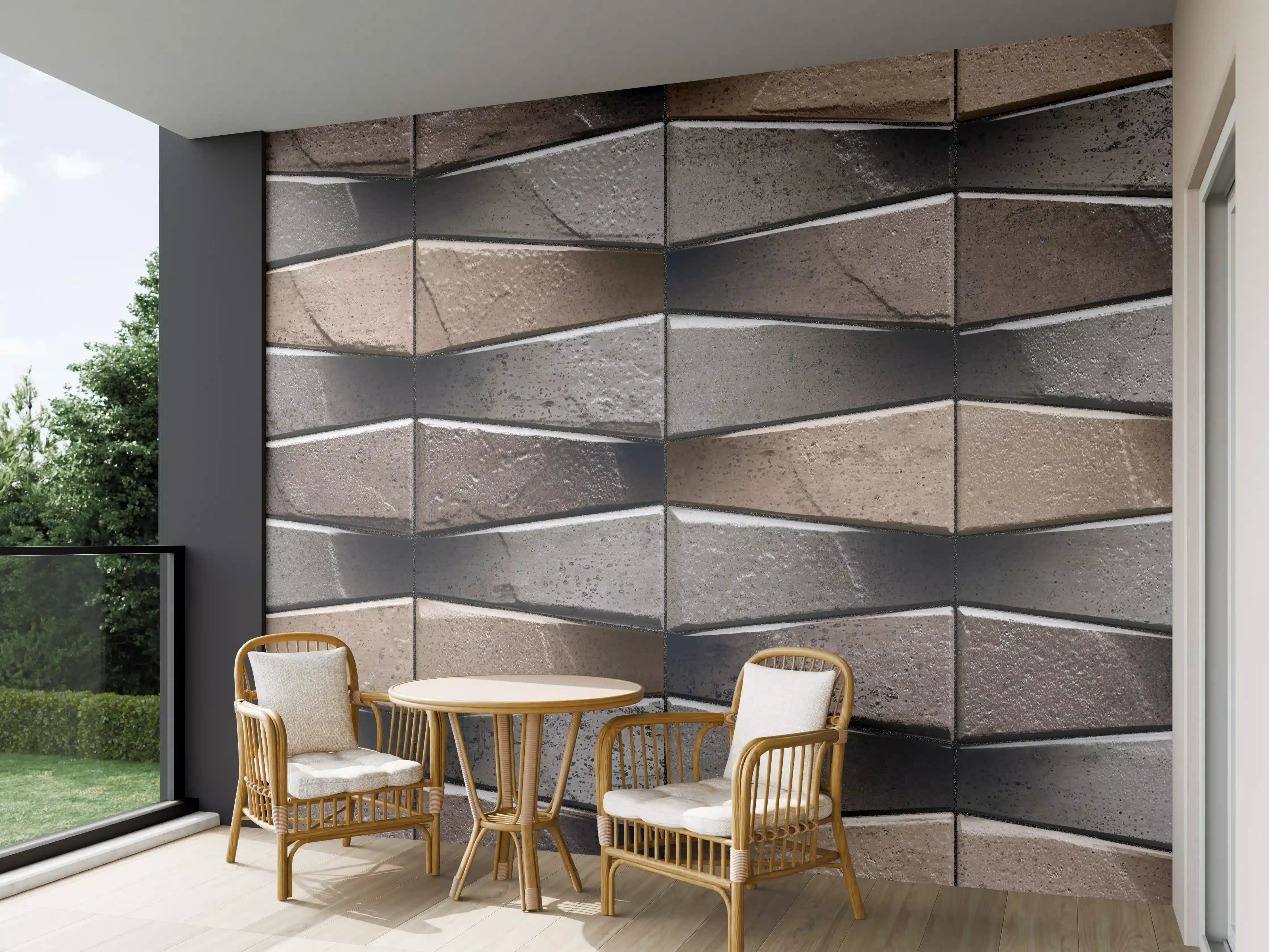 Wandverkleidung außen - Unebene dunkle Steinwand