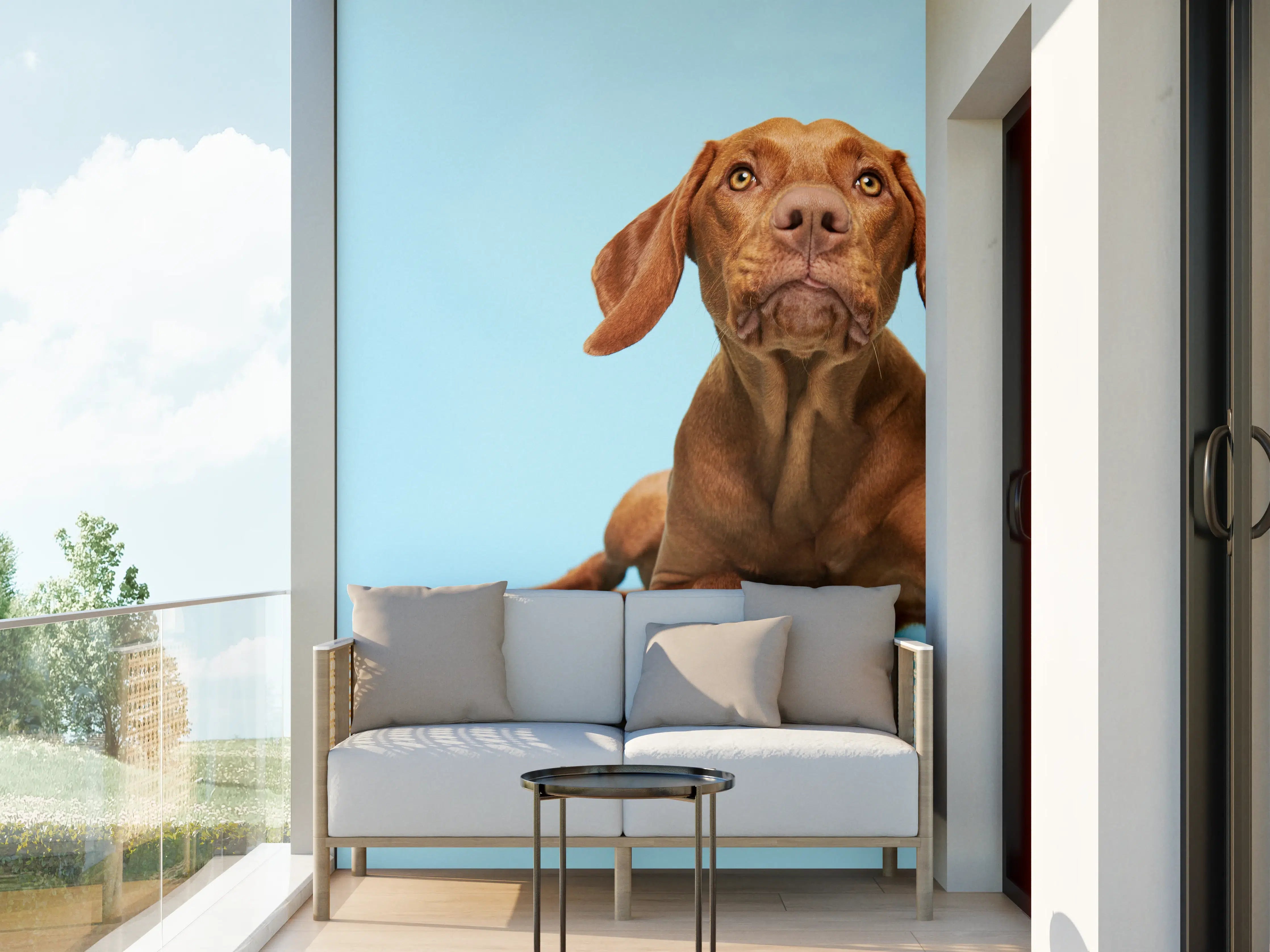 Wandverkleidung außen - Ungarischer Vizsla-Welpe Portrait