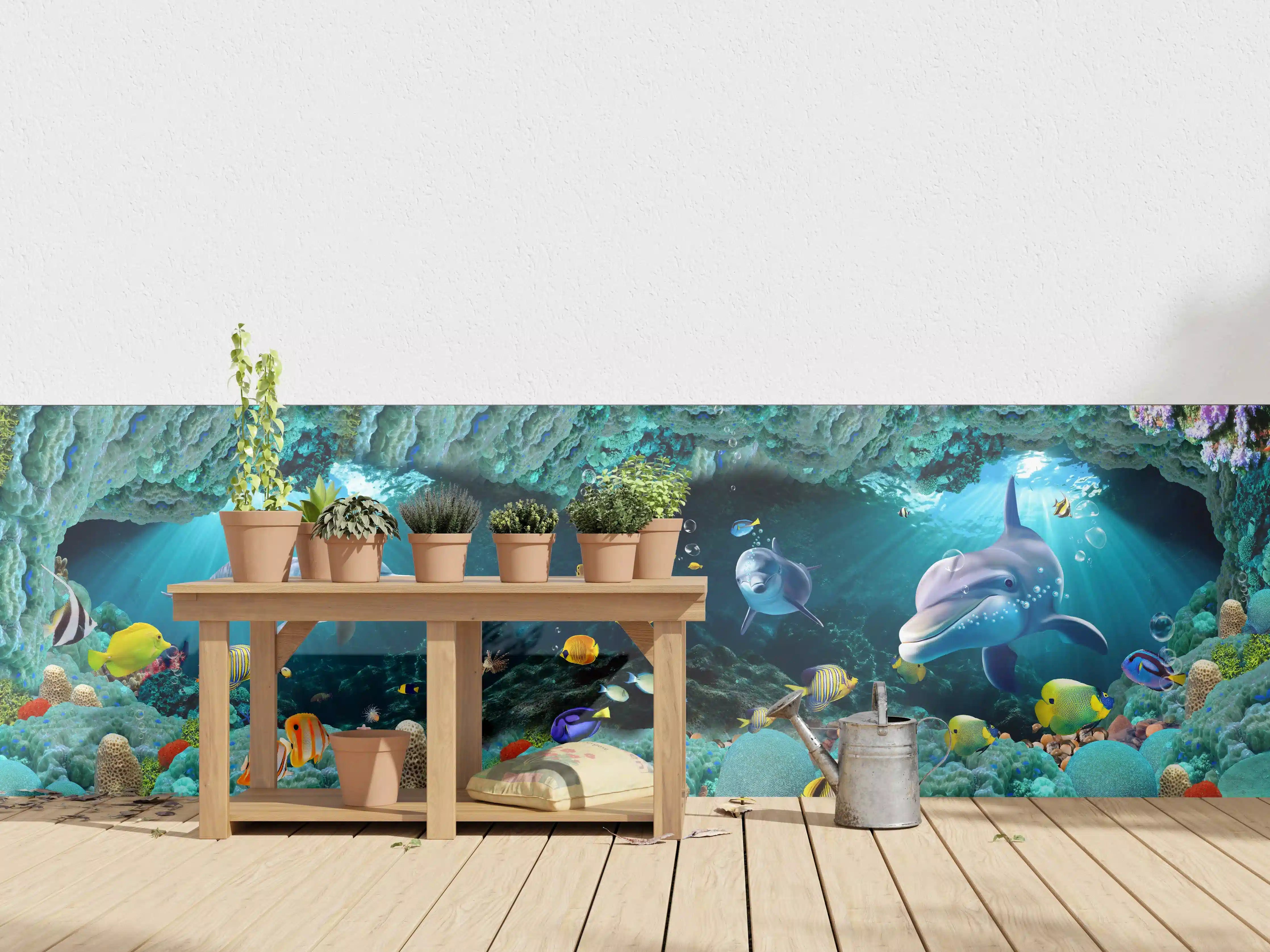 Wandverkleidung außen - Unterwasserwelt - Grafik