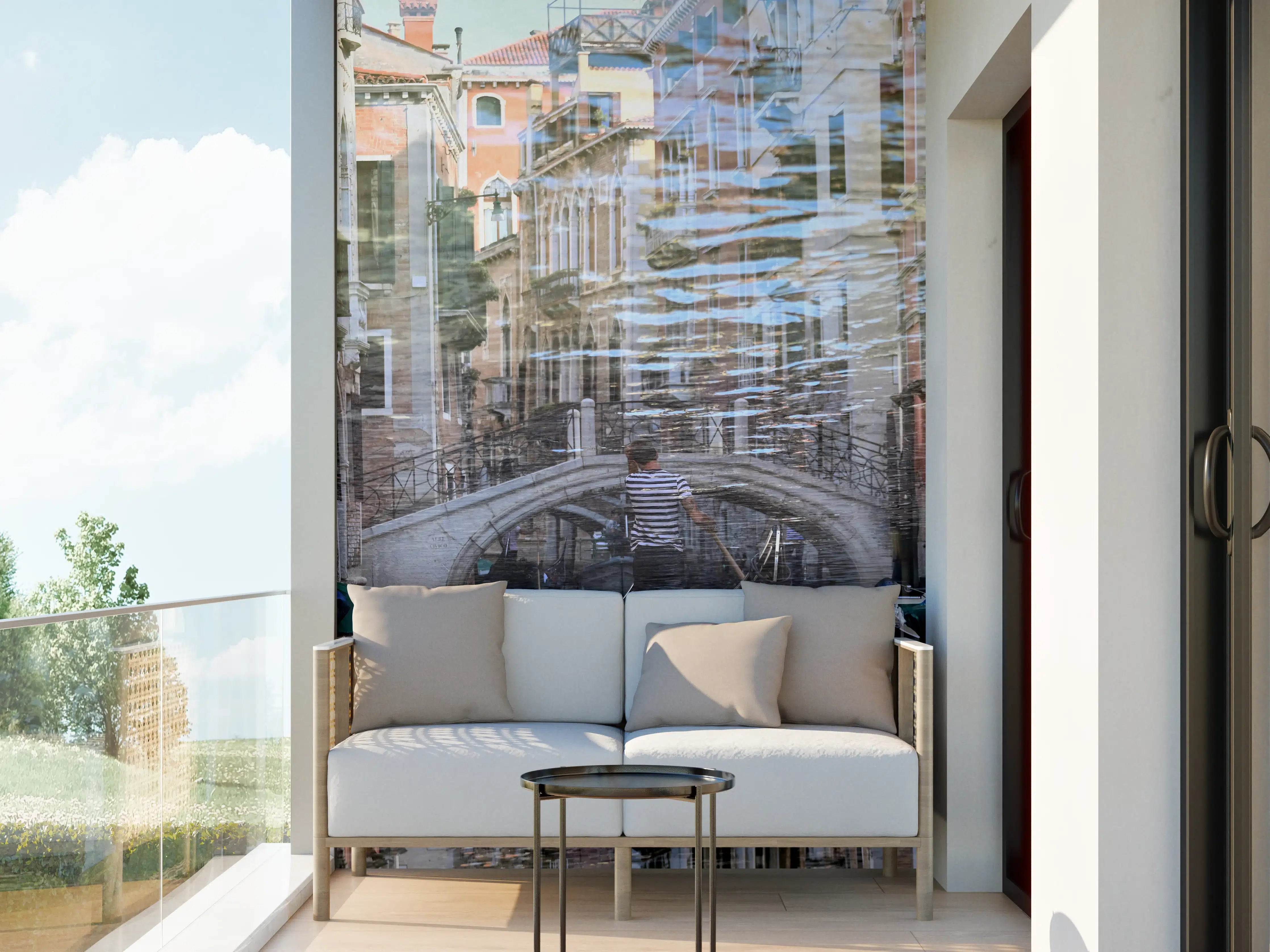 Wandverkleidung außen - Venedig Abstrakte Reflexionen