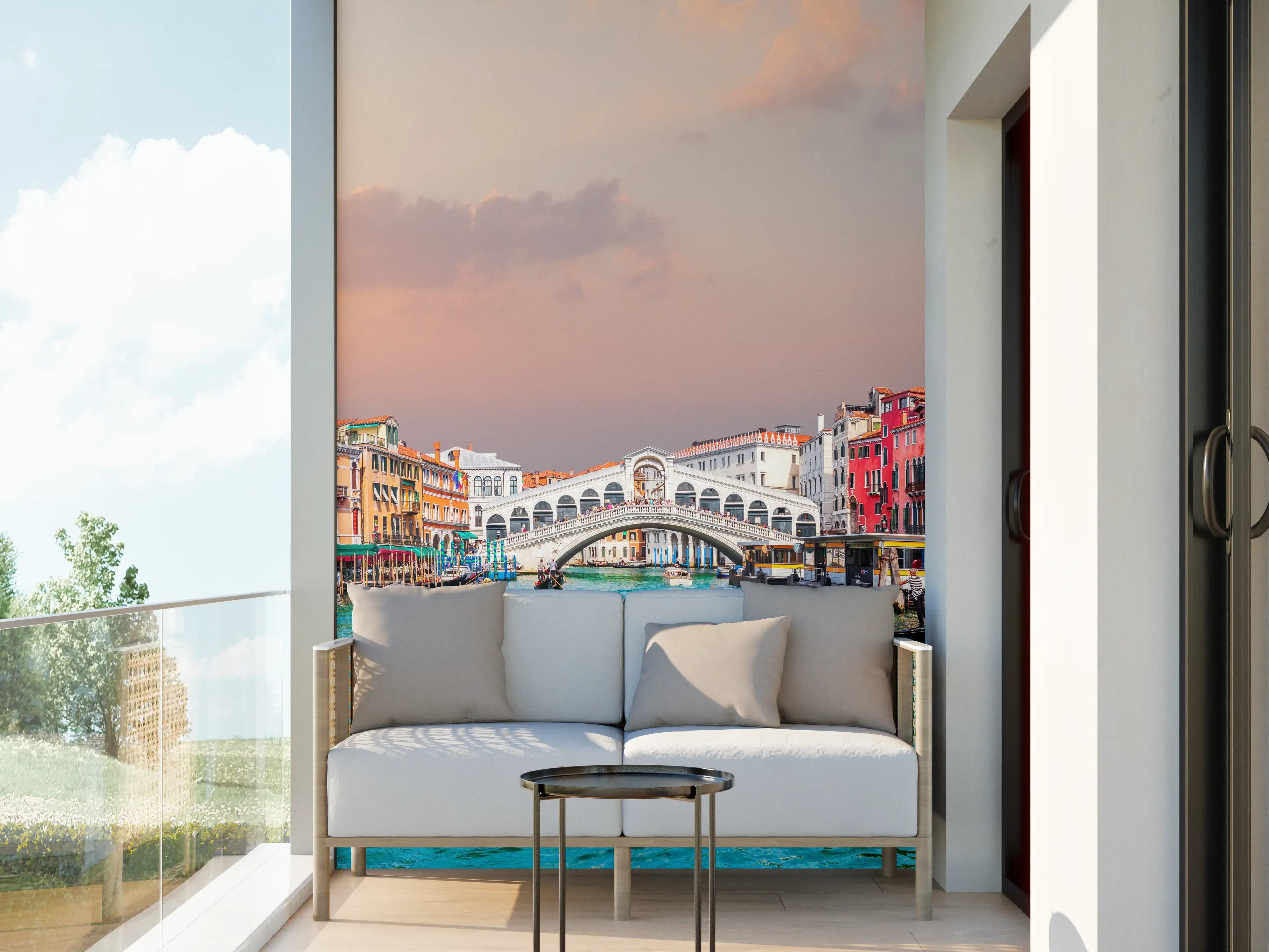 Wandverkleidung außen - Venedig Kanal bei Sonnenuntergang