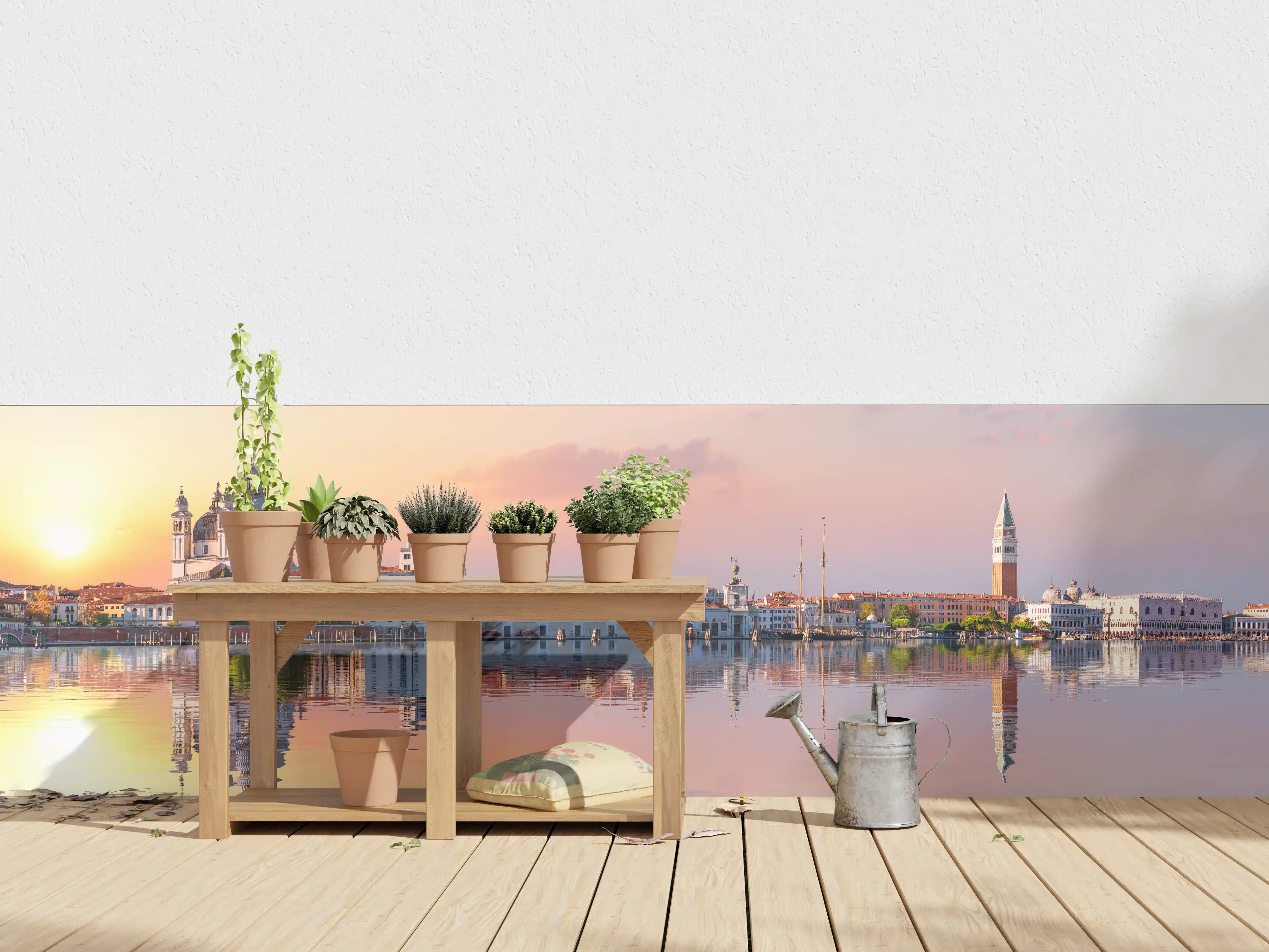 Wandverkleidung außen - Venedig-Panorama bei Sonnenuntergang