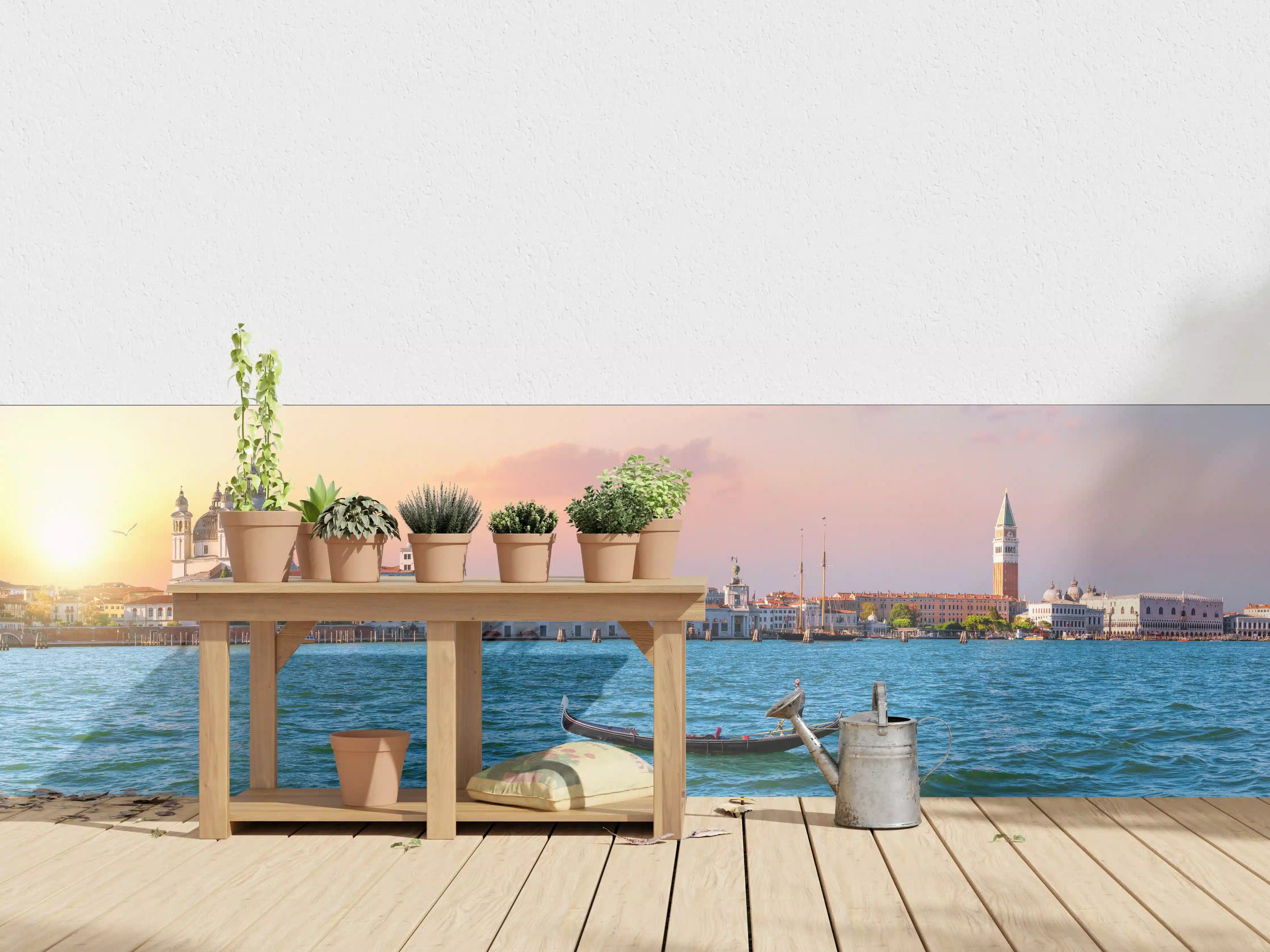 Wandverkleidung außen - Venedig Skyline bei Sonnenuntergang