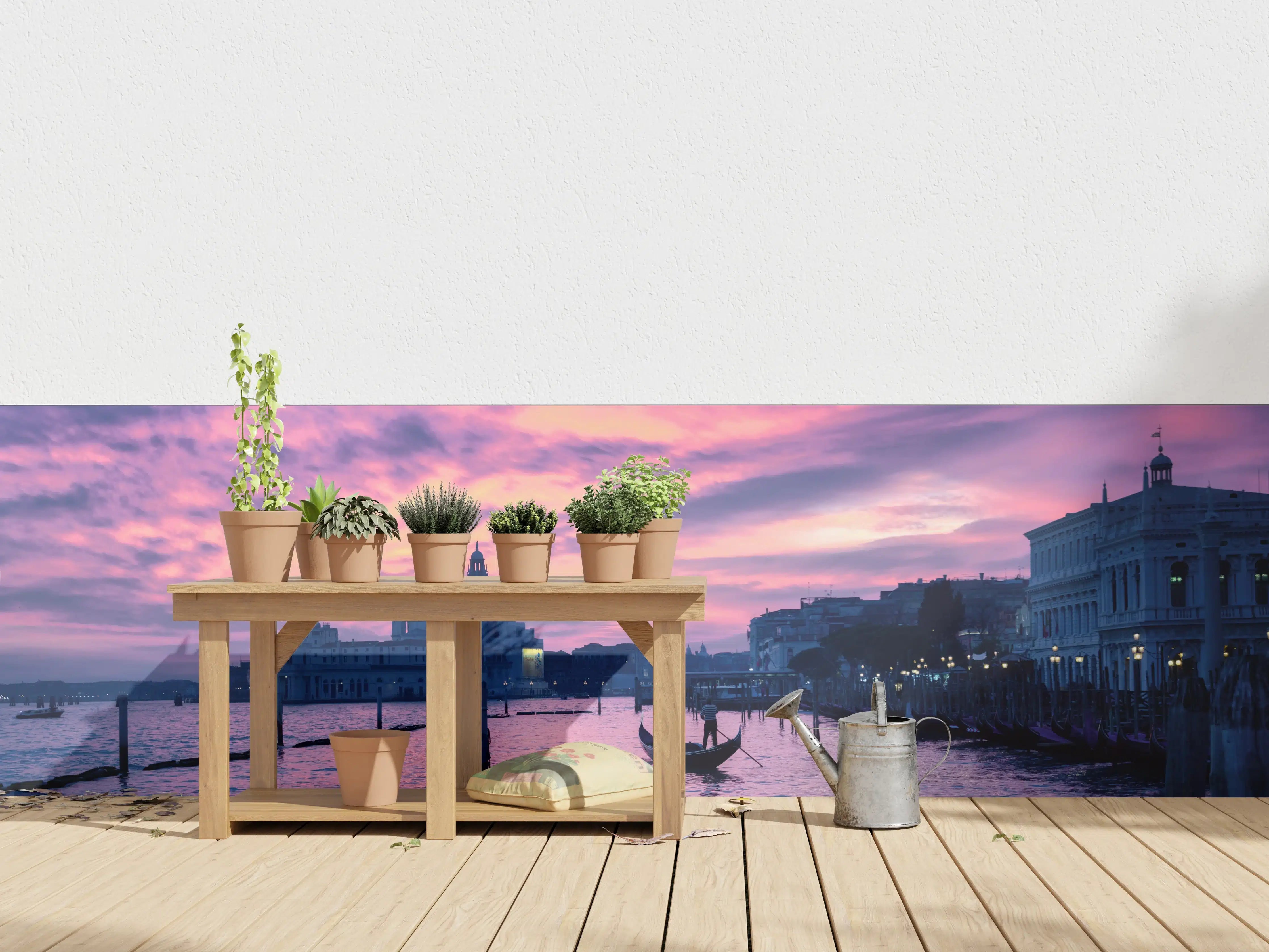Wandverkleidung außen - Venedig bei Sonnenuntergang mit pinkem Himmel