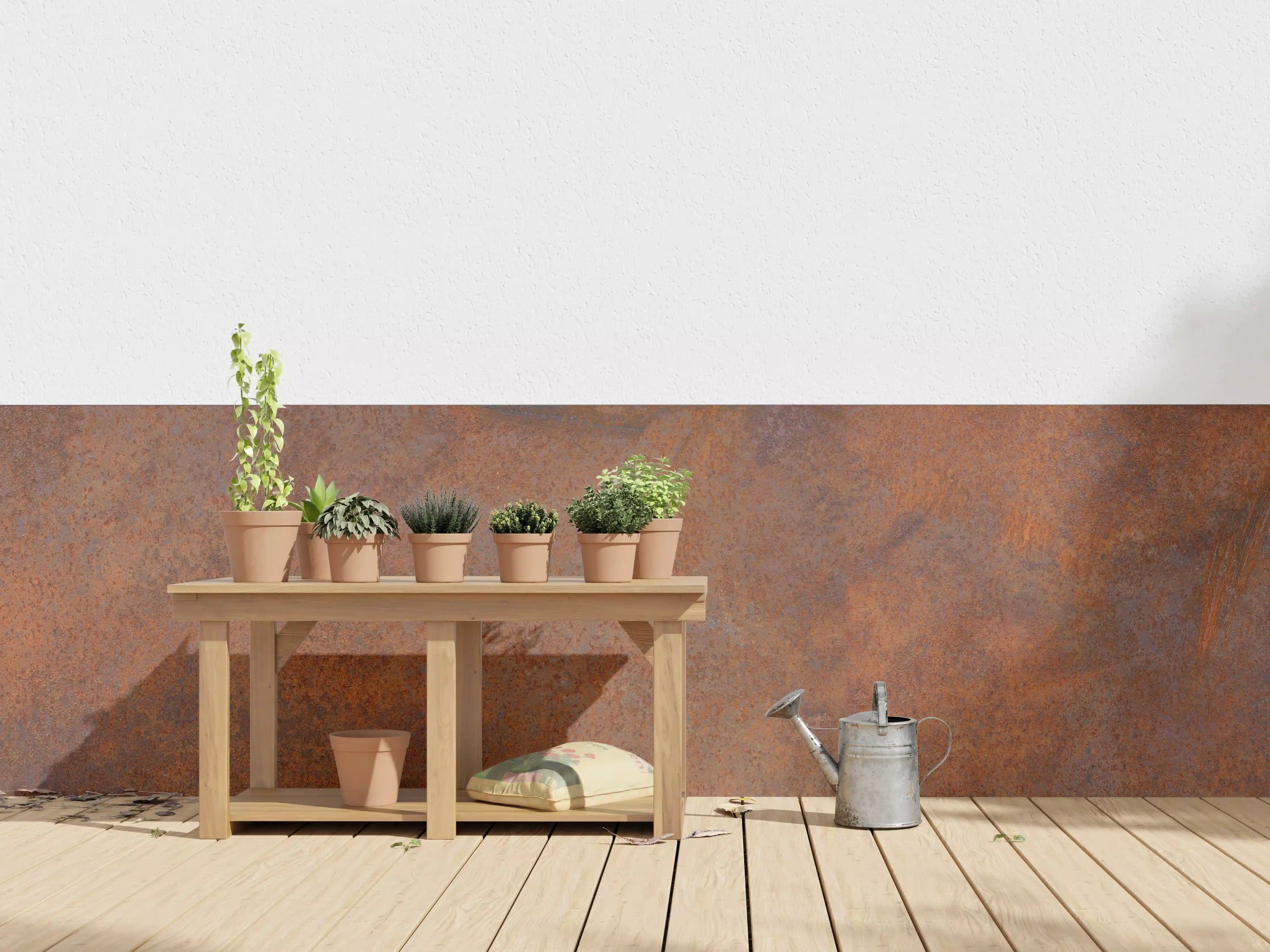 Wandverkleidung außen - Verrostetes Metall