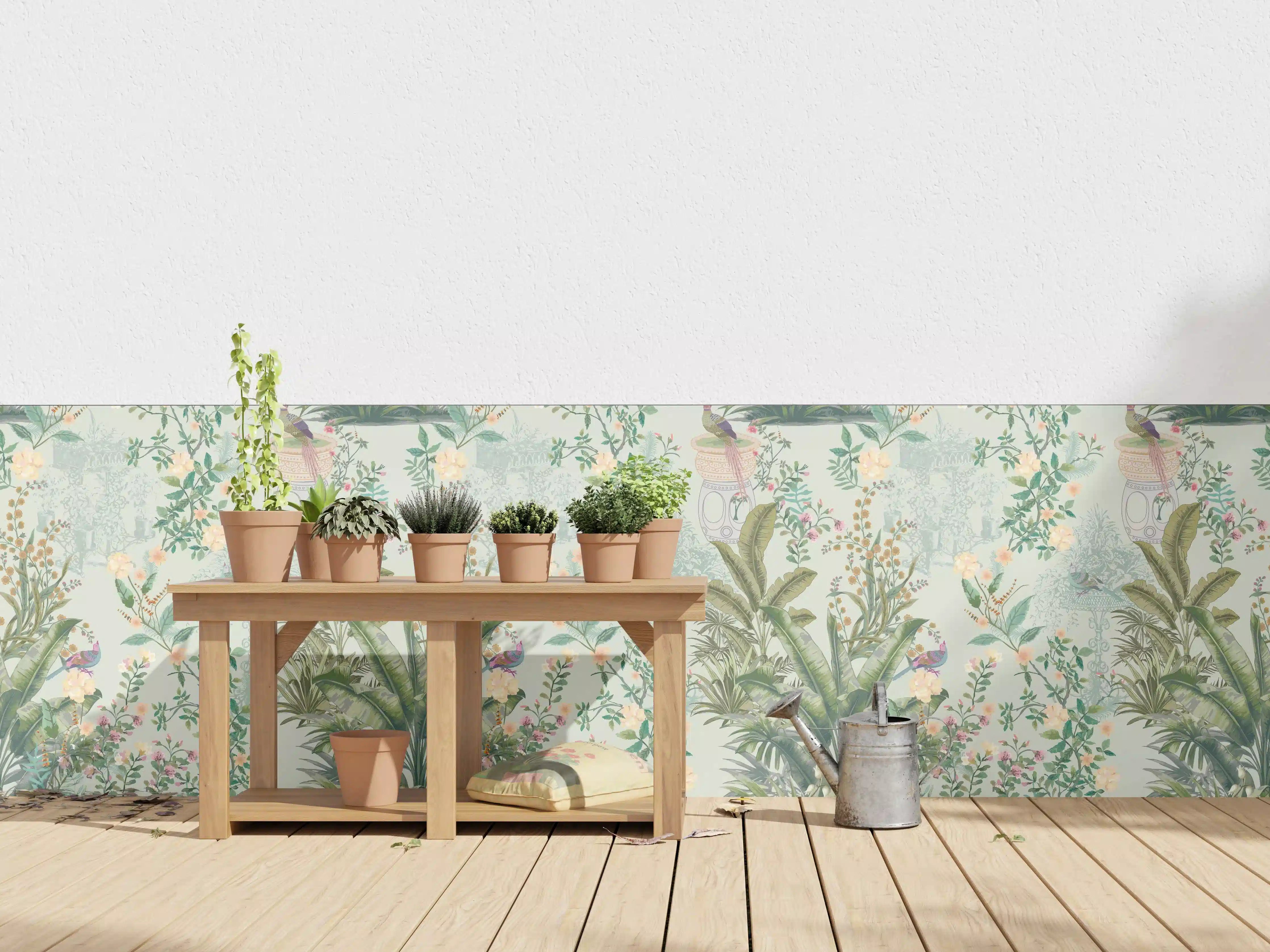 Wandverkleidung außen - Vintage Bloom Grünes Refugium