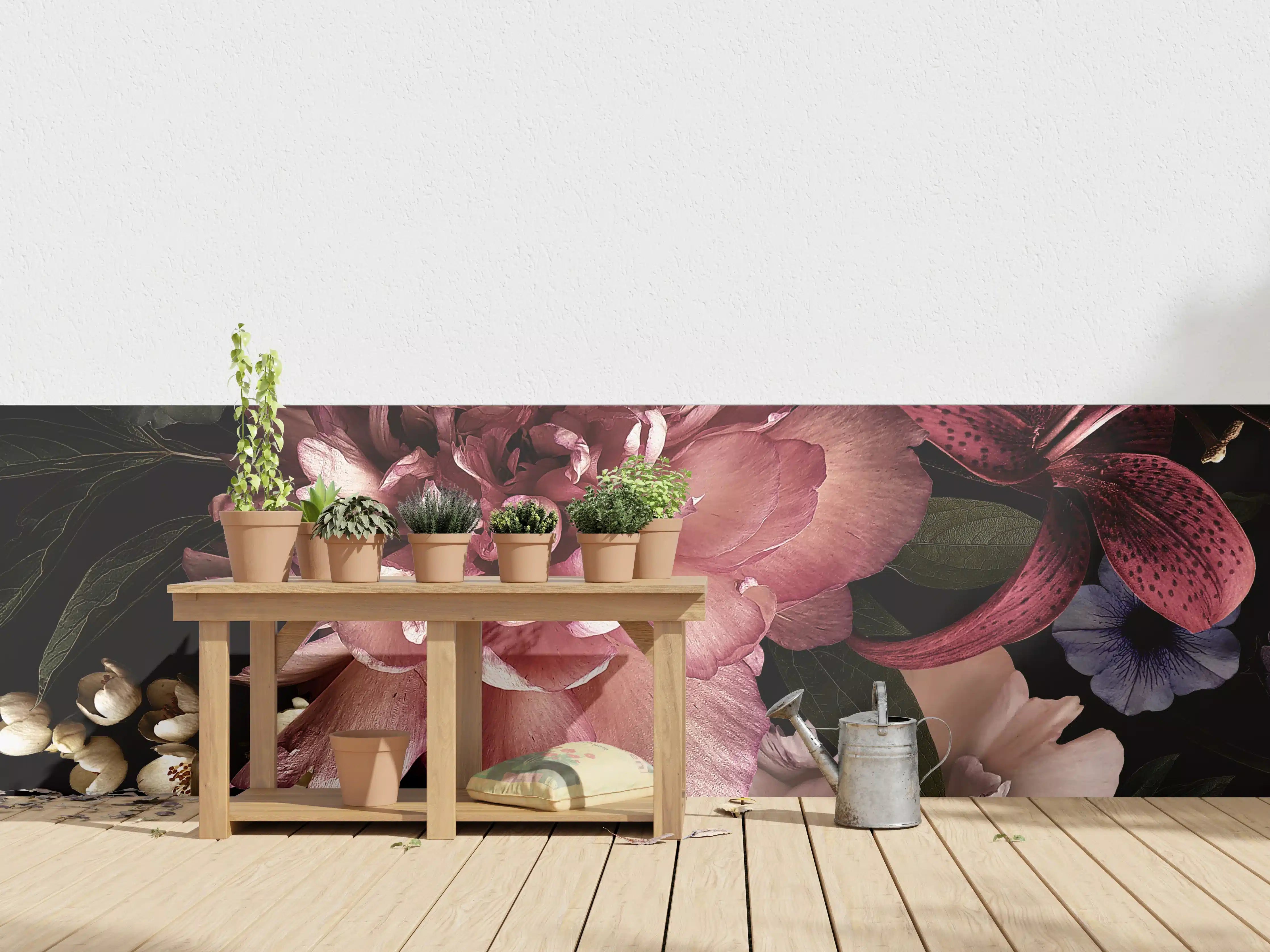 Wandverkleidung außen - Vintage Blumenbouquet