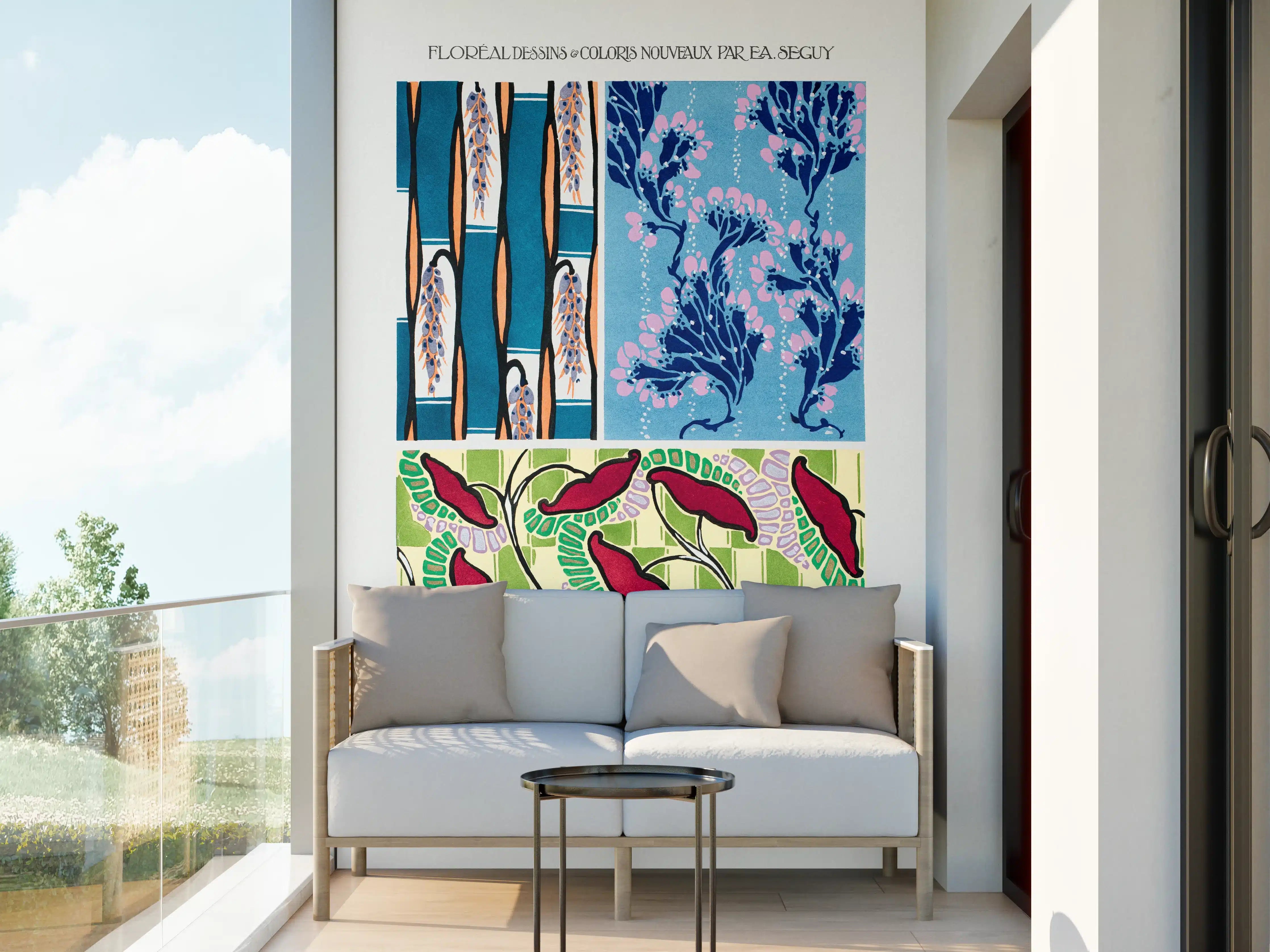 Wandverkleidung außen - Vintage Botanik Blumen Poster