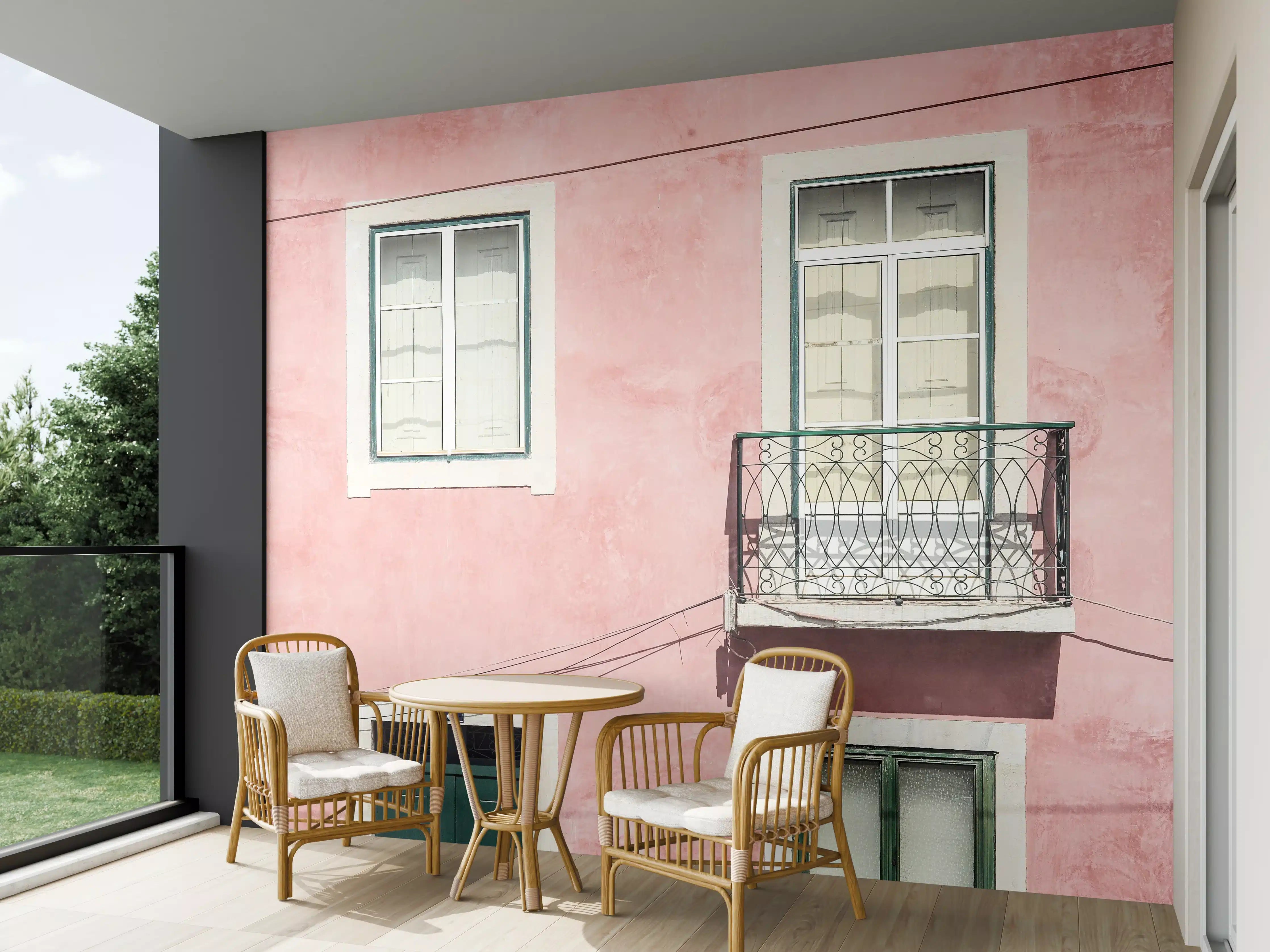 Wandverkleidung außen - Vintage Fassade in Pastellrosa