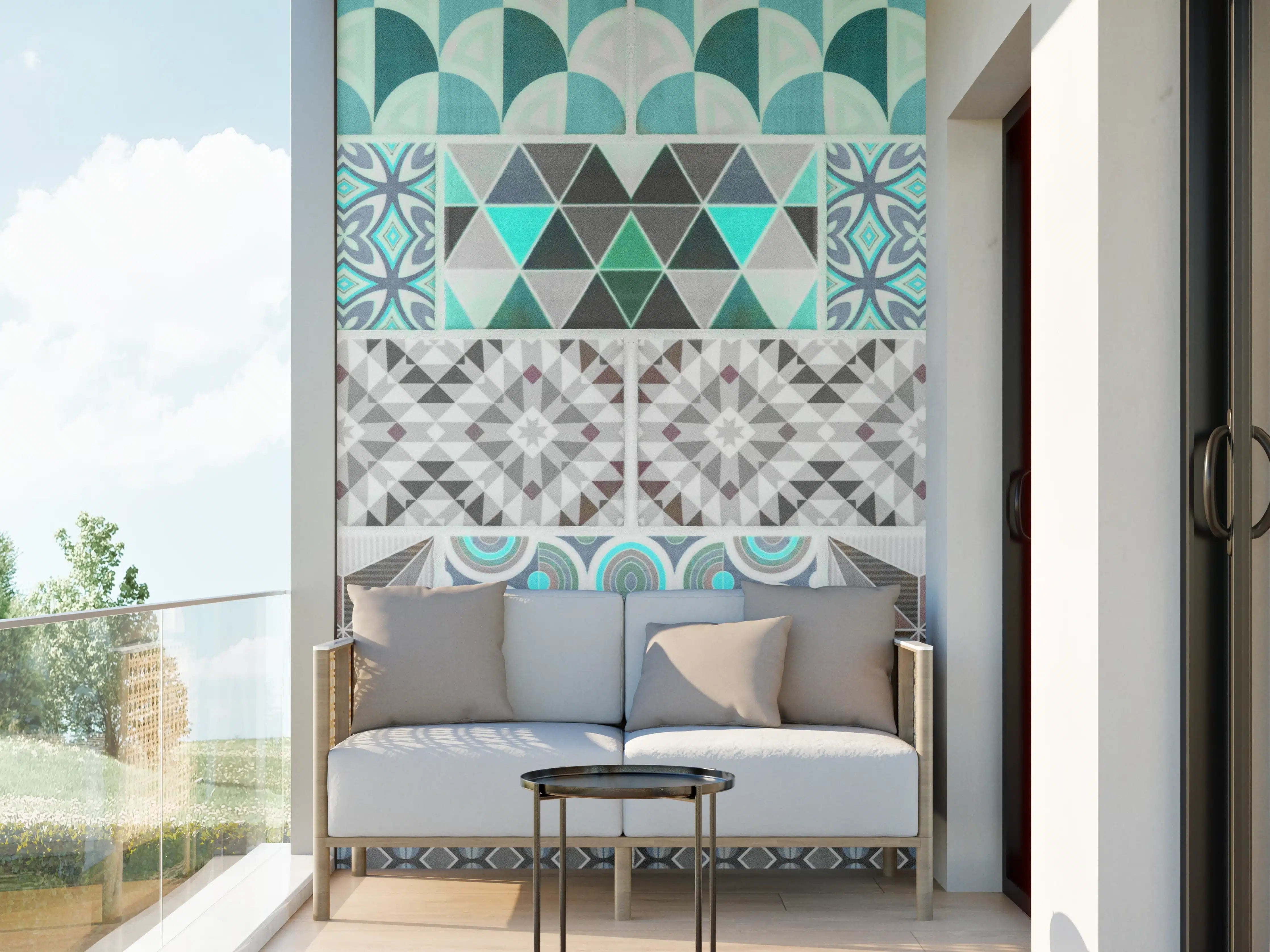 Wandverkleidung außen - Vintage geometrisch Mosaik
