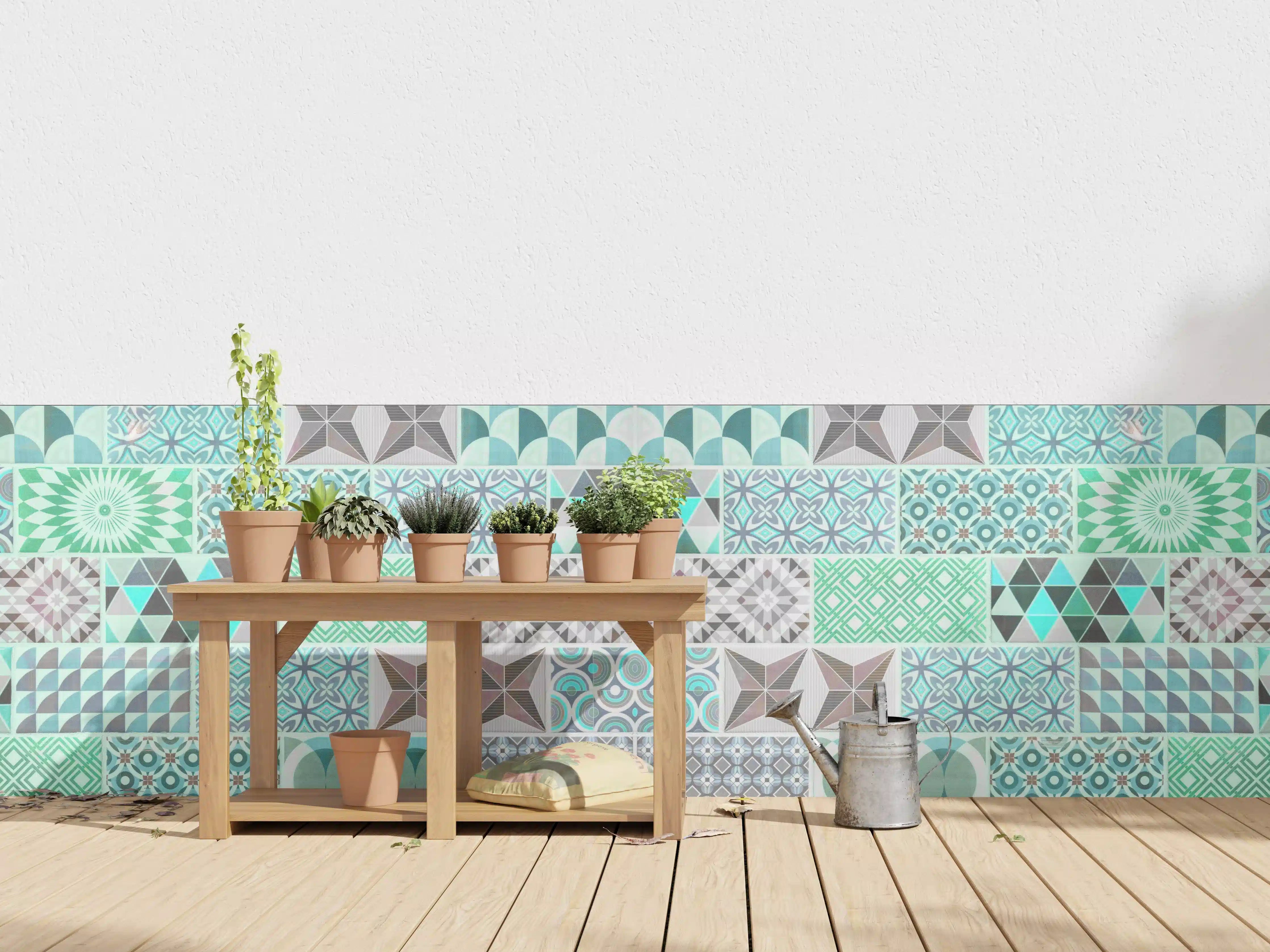 Wandverkleidung außen - Vintage geometrisch Mosaik