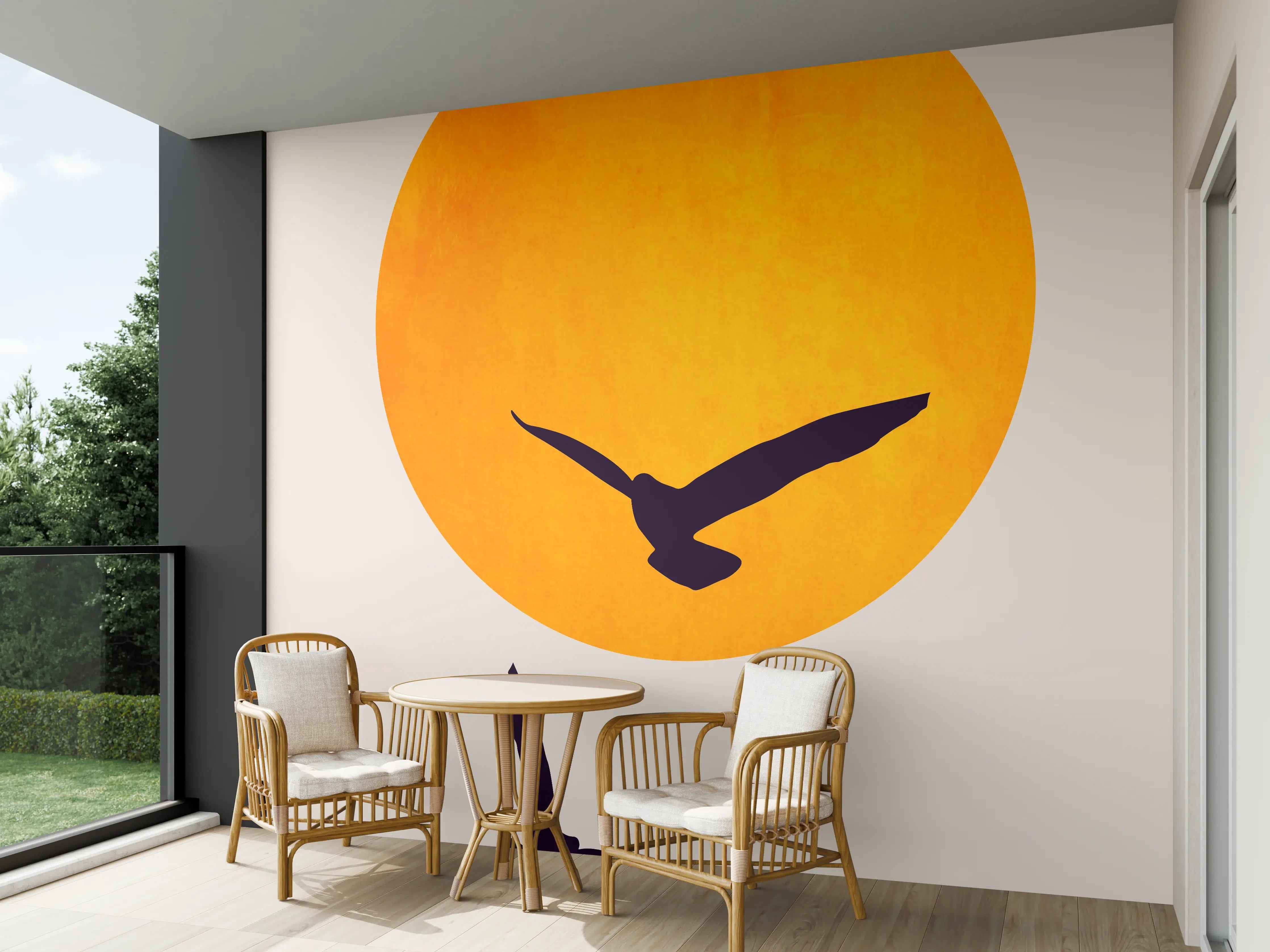 Wandverkleidung außen - Vögel im Himmel - Grafik