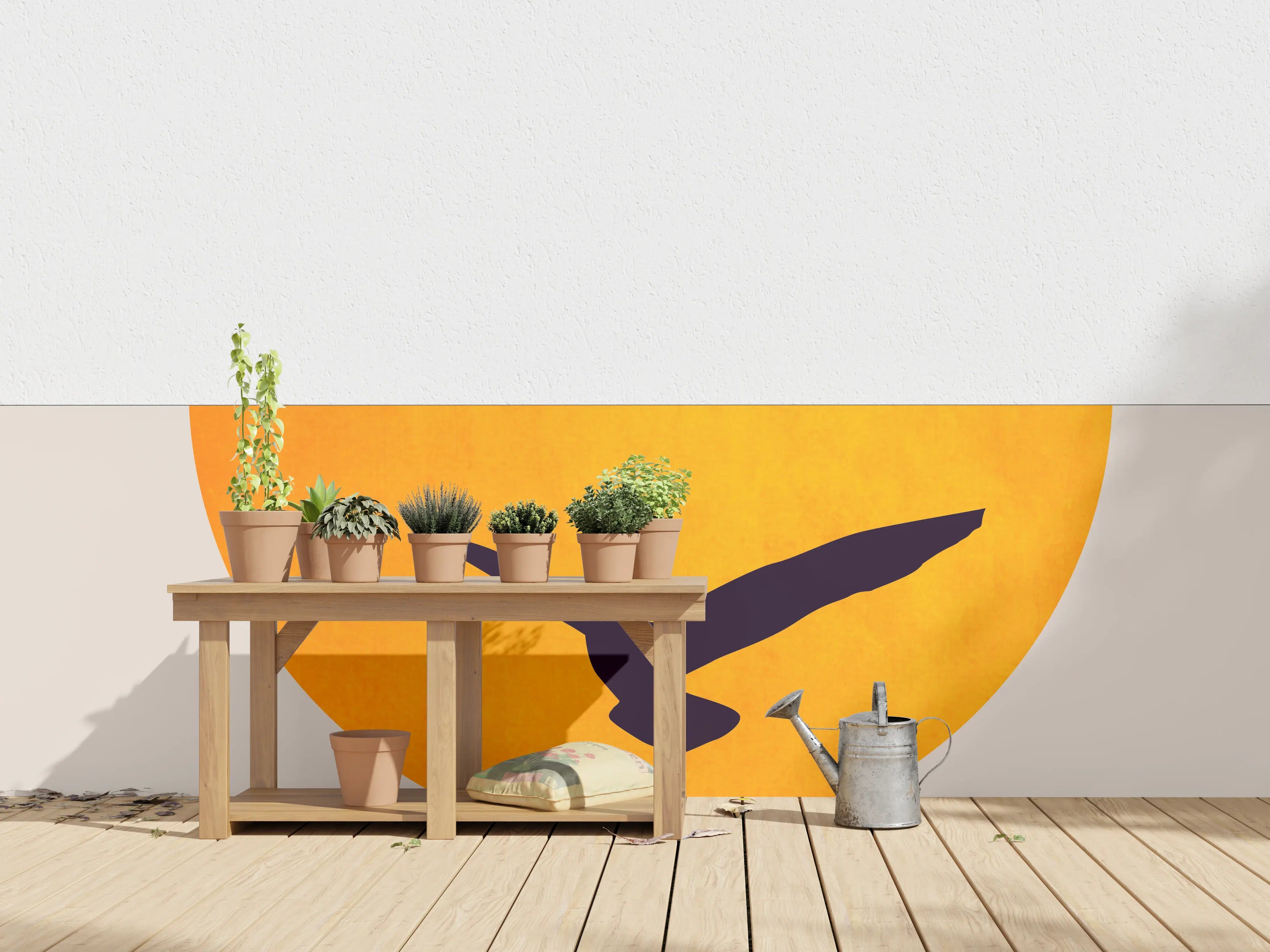 Wandverkleidung außen - Vögel im Himmel - Grafik