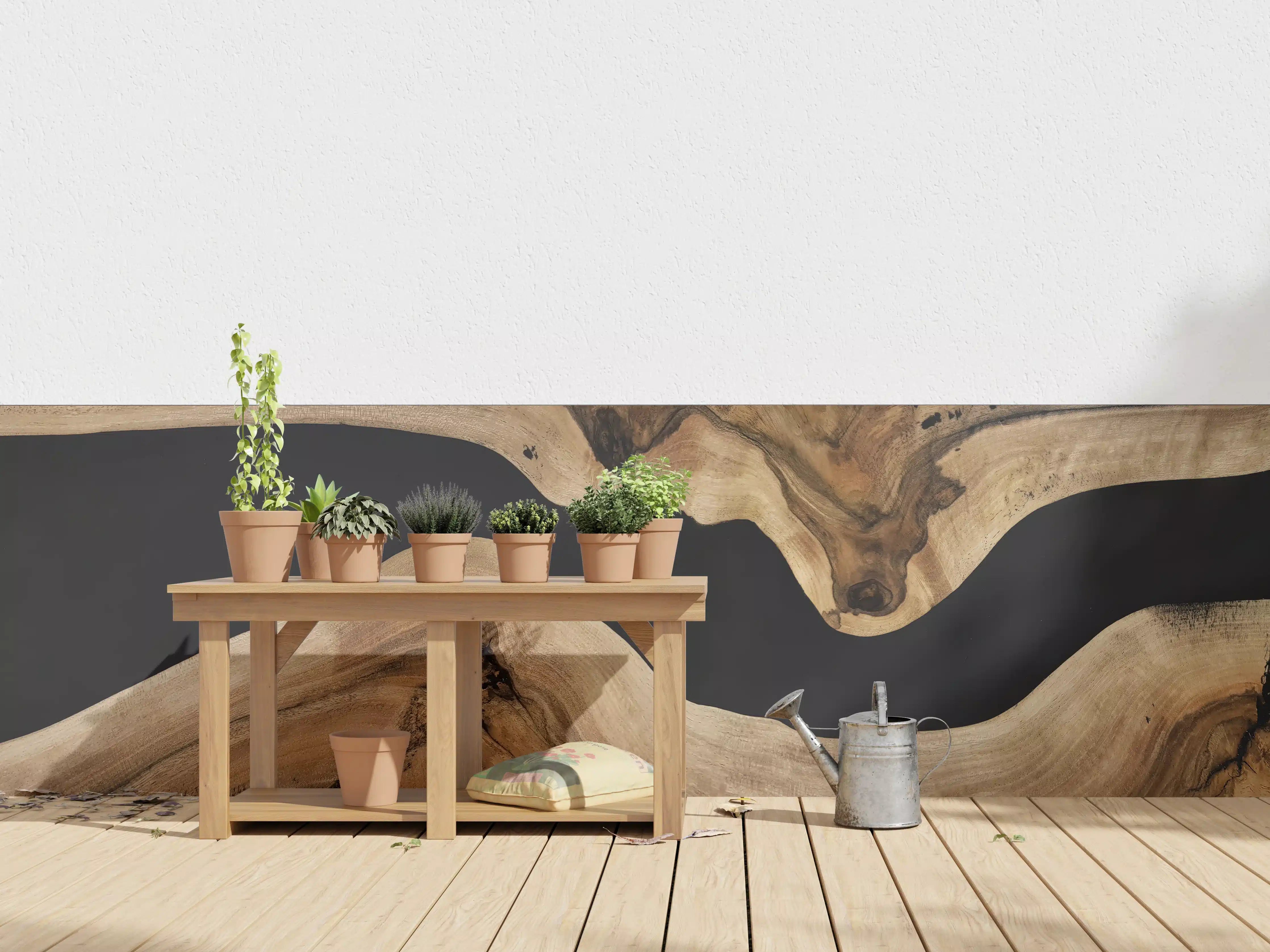 Wandverkleidung außen - Warme Holz- und Grautöne