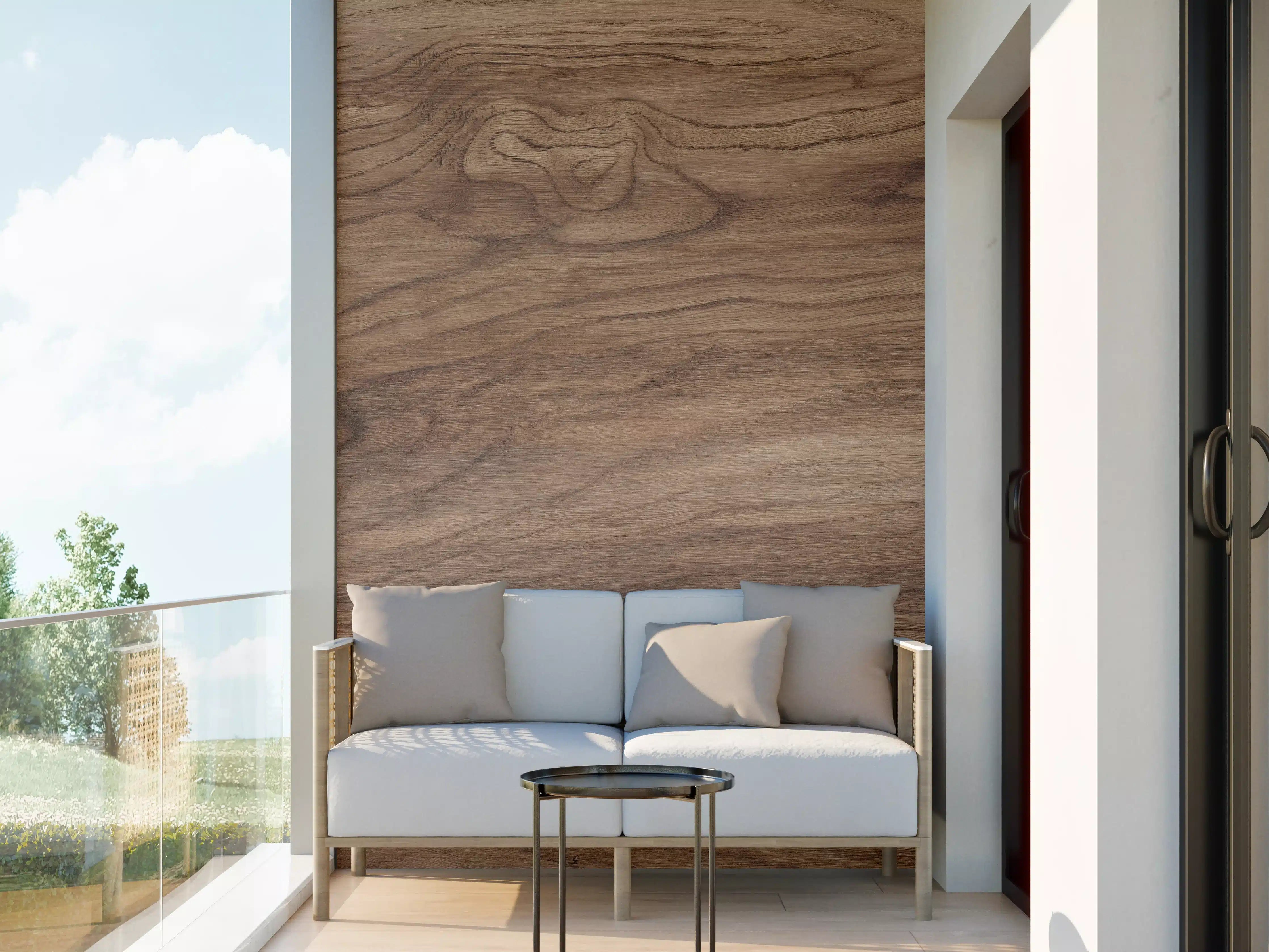 Wandverkleidung außen - Warmer Holzton mit natürlicher Maserung