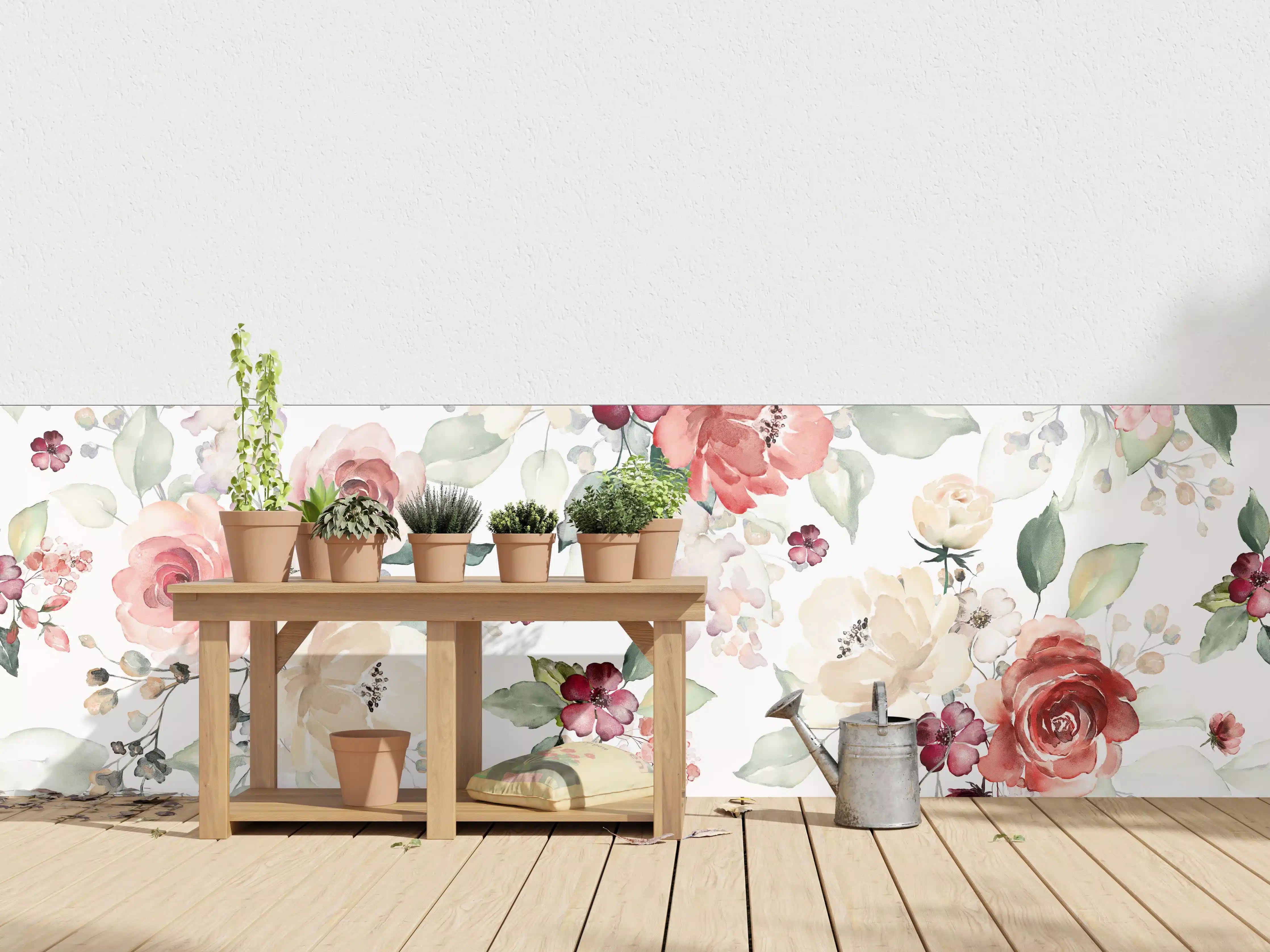 Wandverkleidung außen - Weiche Blumenmuster mit zarten Farben