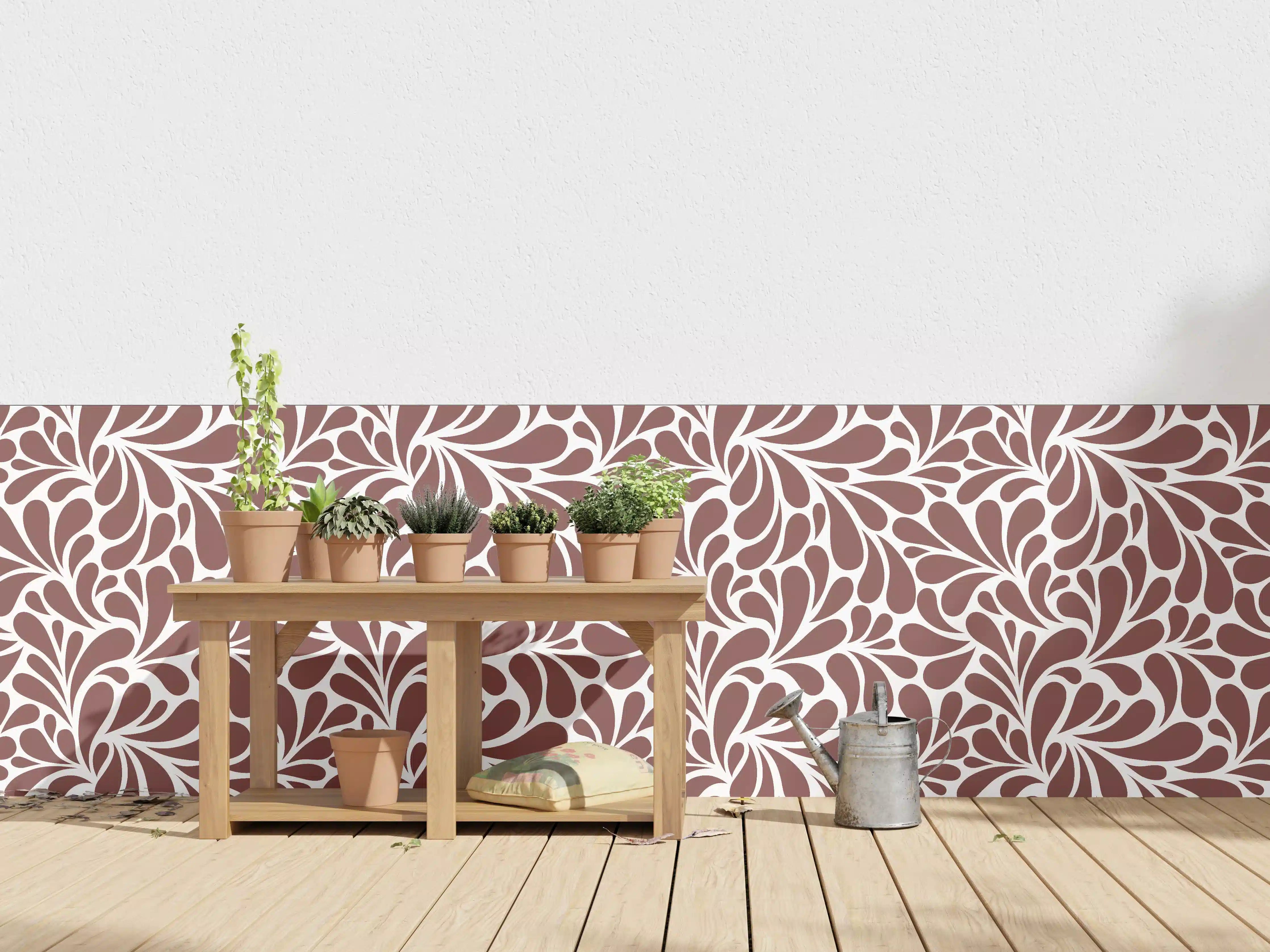 Wandverkleidung außen - Weiß-Grau-Motive mit floralem Design