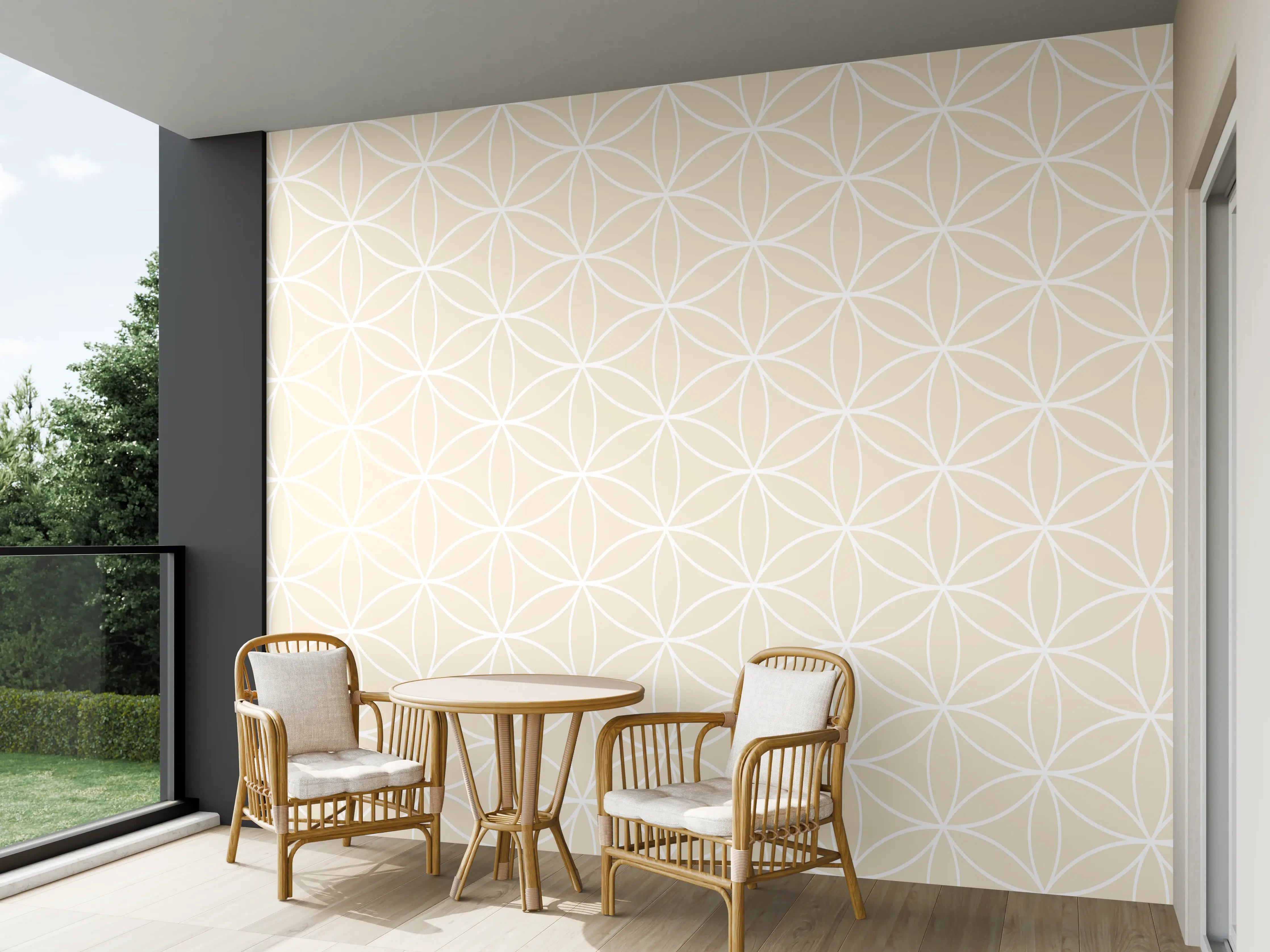 Wandverkleidung außen - Weiß-Grau-Muster-Design