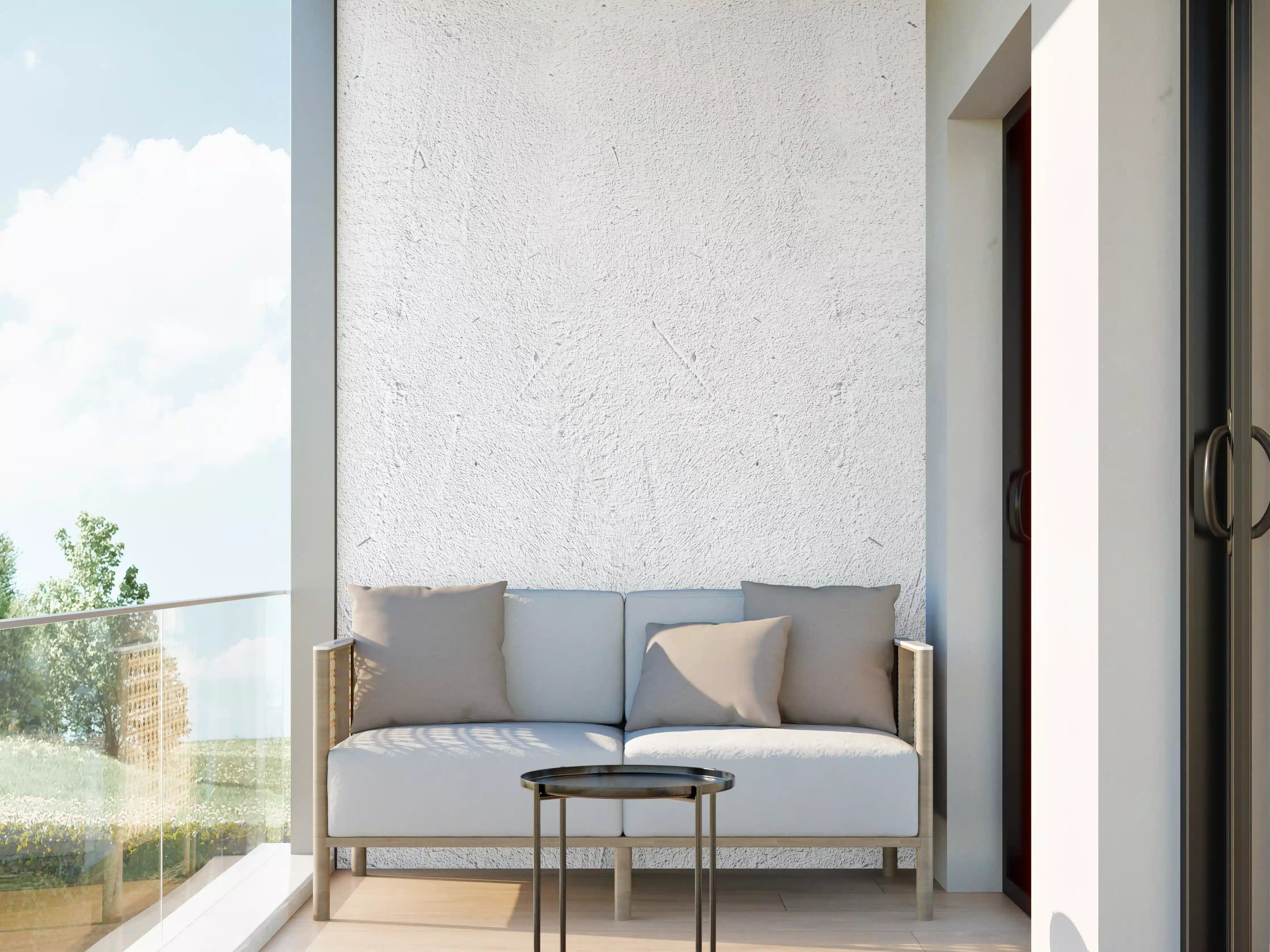 Wandverkleidung außen - Weiß beige Betonwand