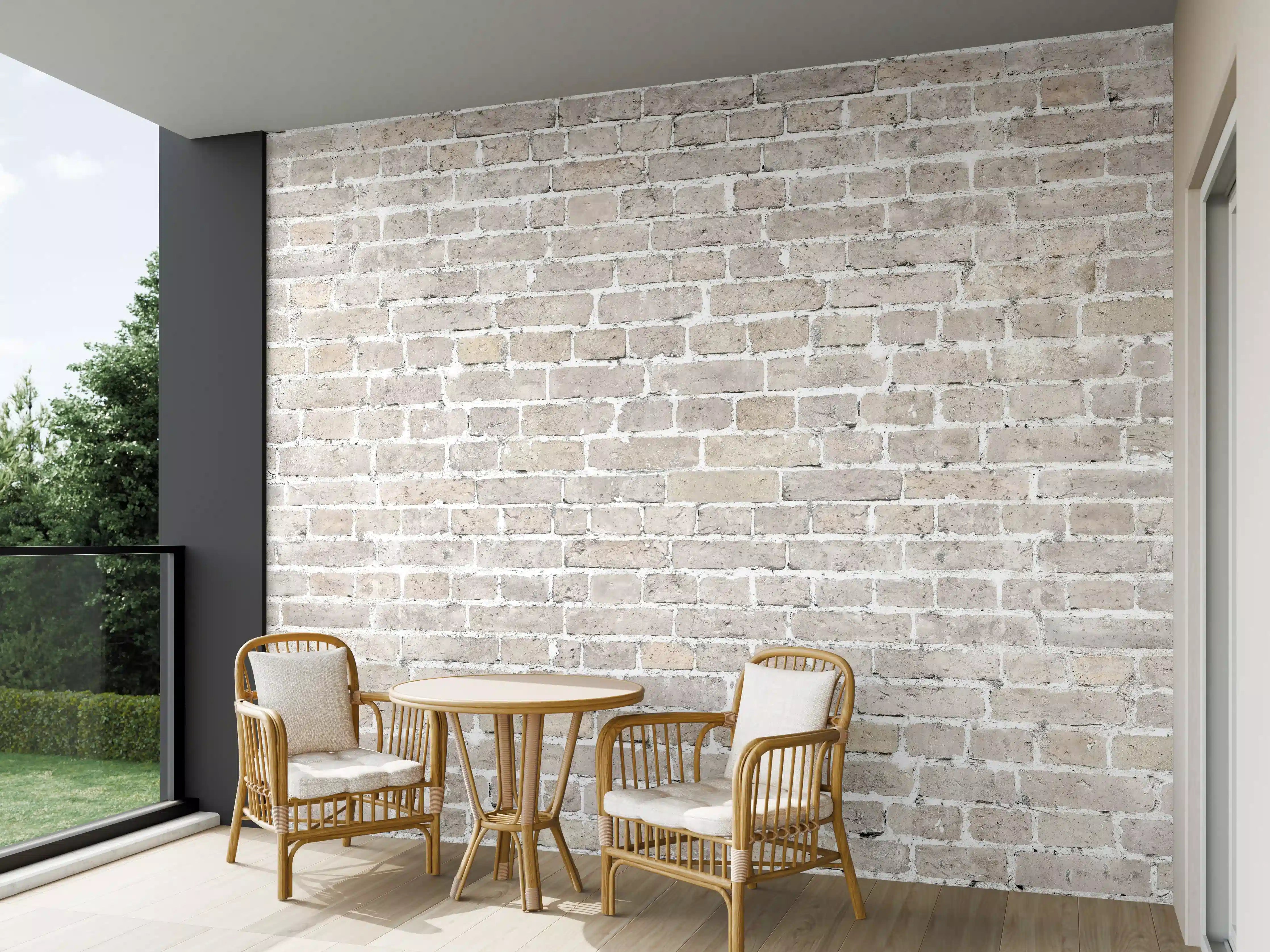 Wandverkleidung außen - Weiß gewaschenes altes Mauerpanorama