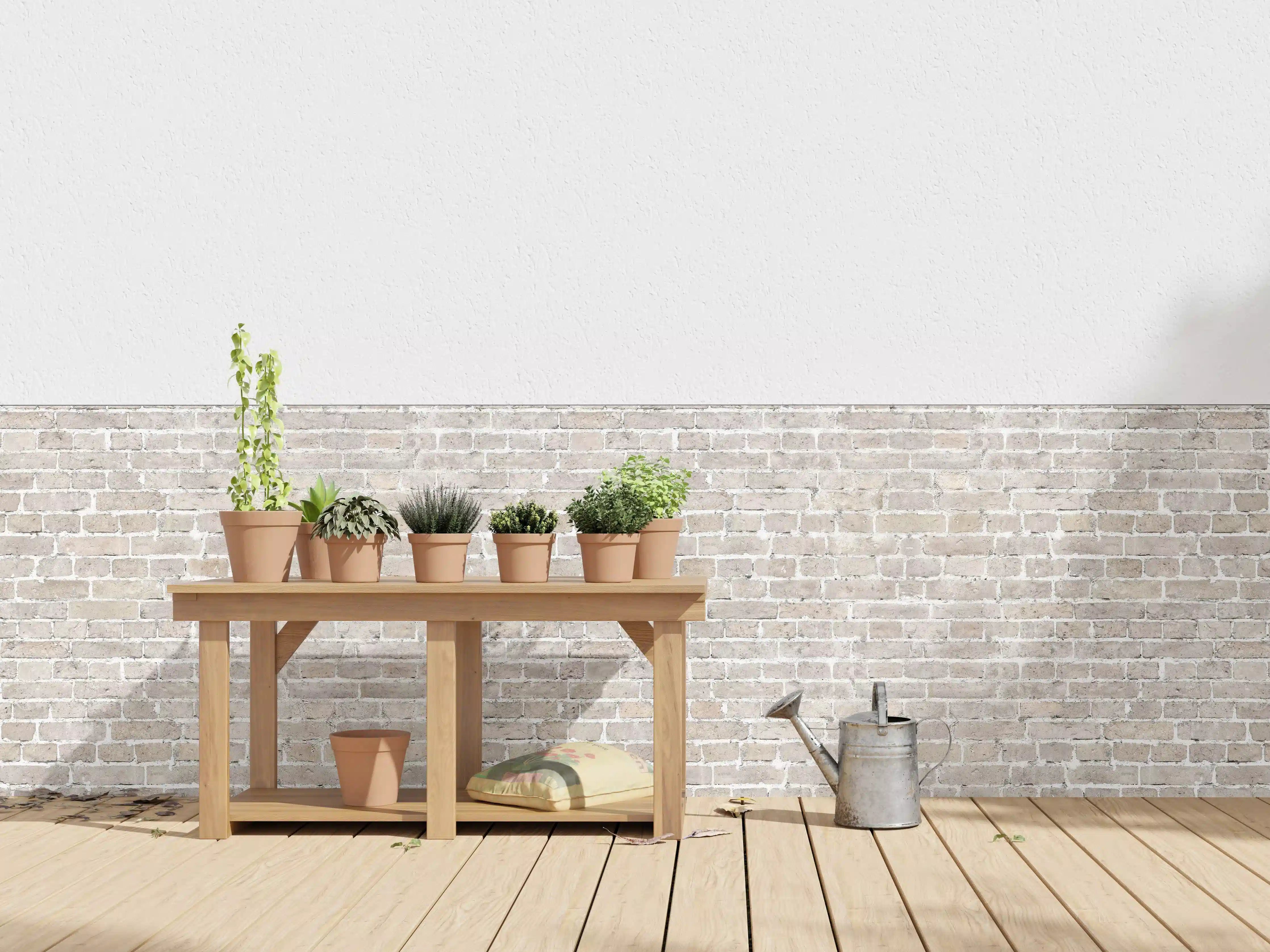 Wandverkleidung außen - Weiß gewaschenes altes Mauerpanorama