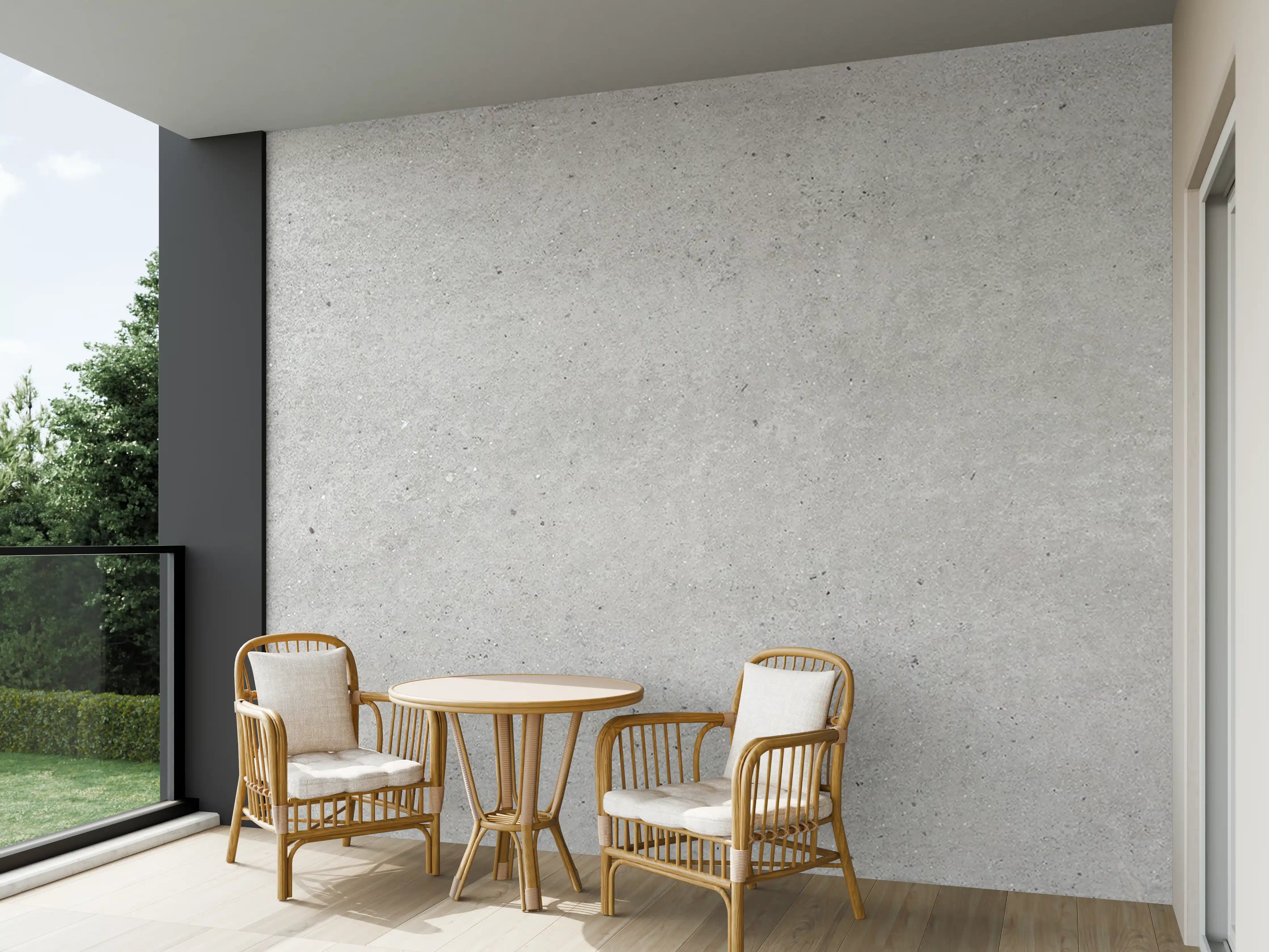 Wandverkleidung außen - Weiß graue Betonwand 2