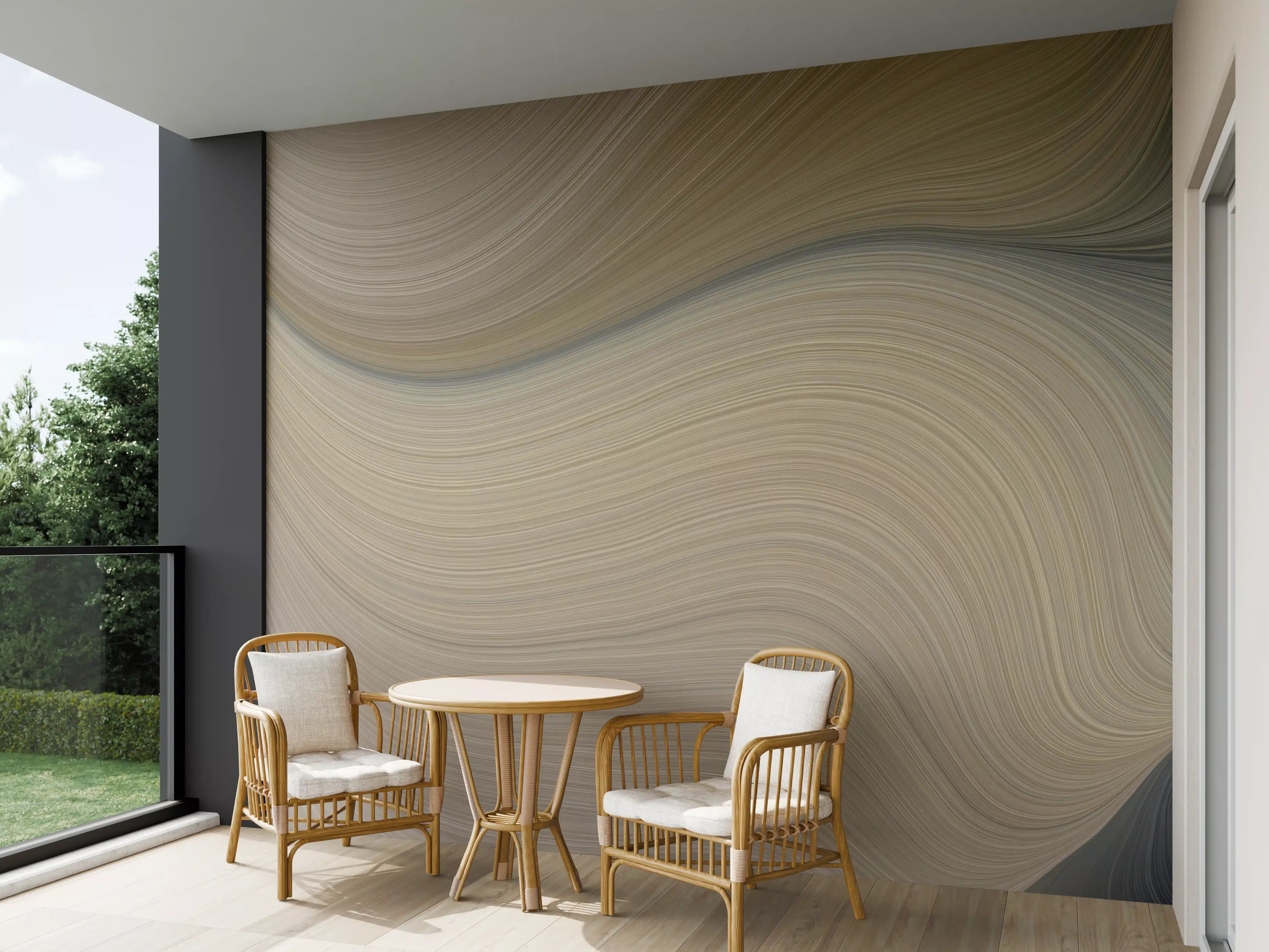 Wandverkleidung außen - Weiße Beige-Grautransparente Textur