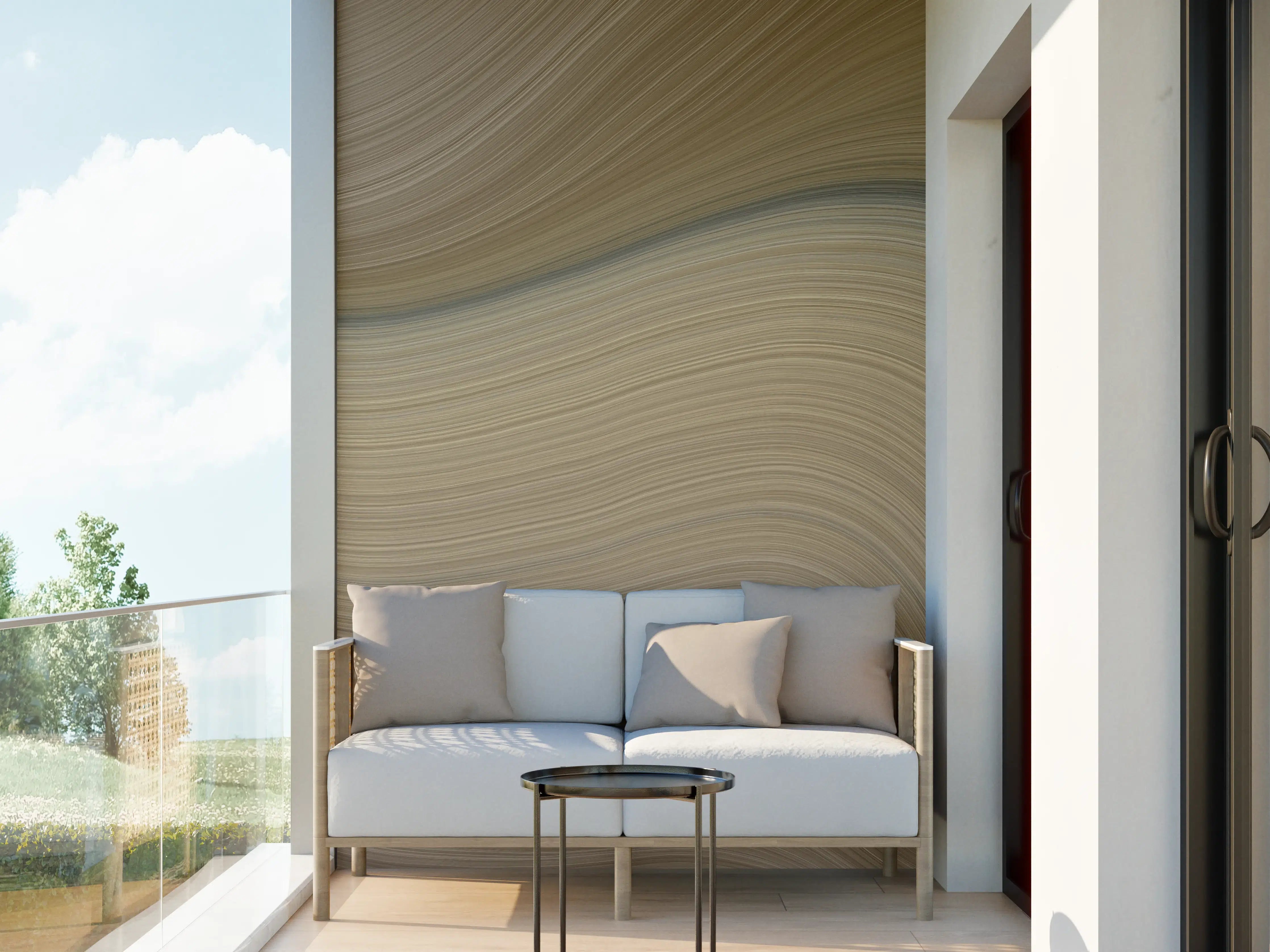 Wandverkleidung außen - Weiße Beige-Grautransparente Textur