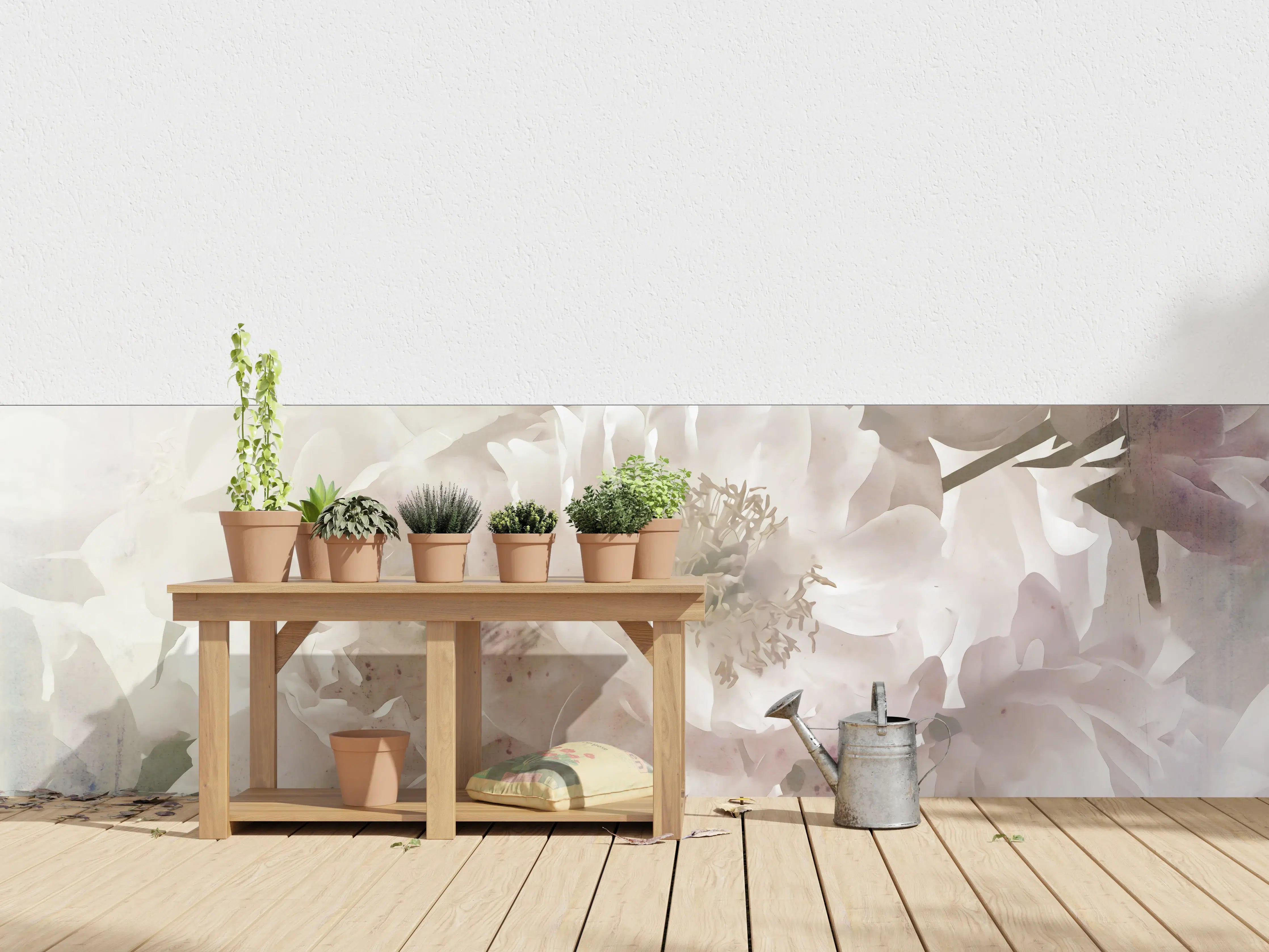 Wandverkleidung außen - Weiße Blume - Darstellung
