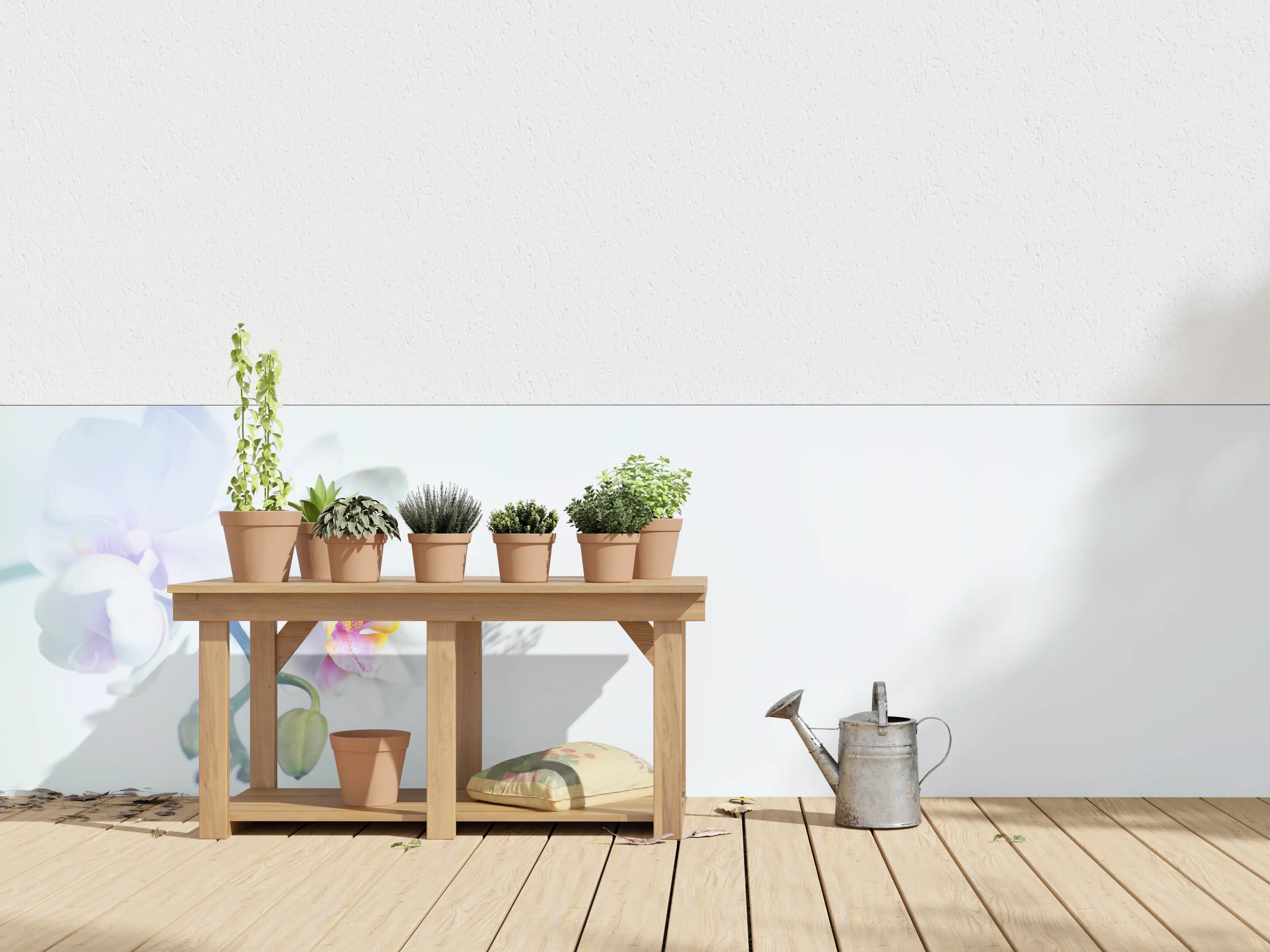 Wandverkleidung außen - Weiße Orchidee in Pastell