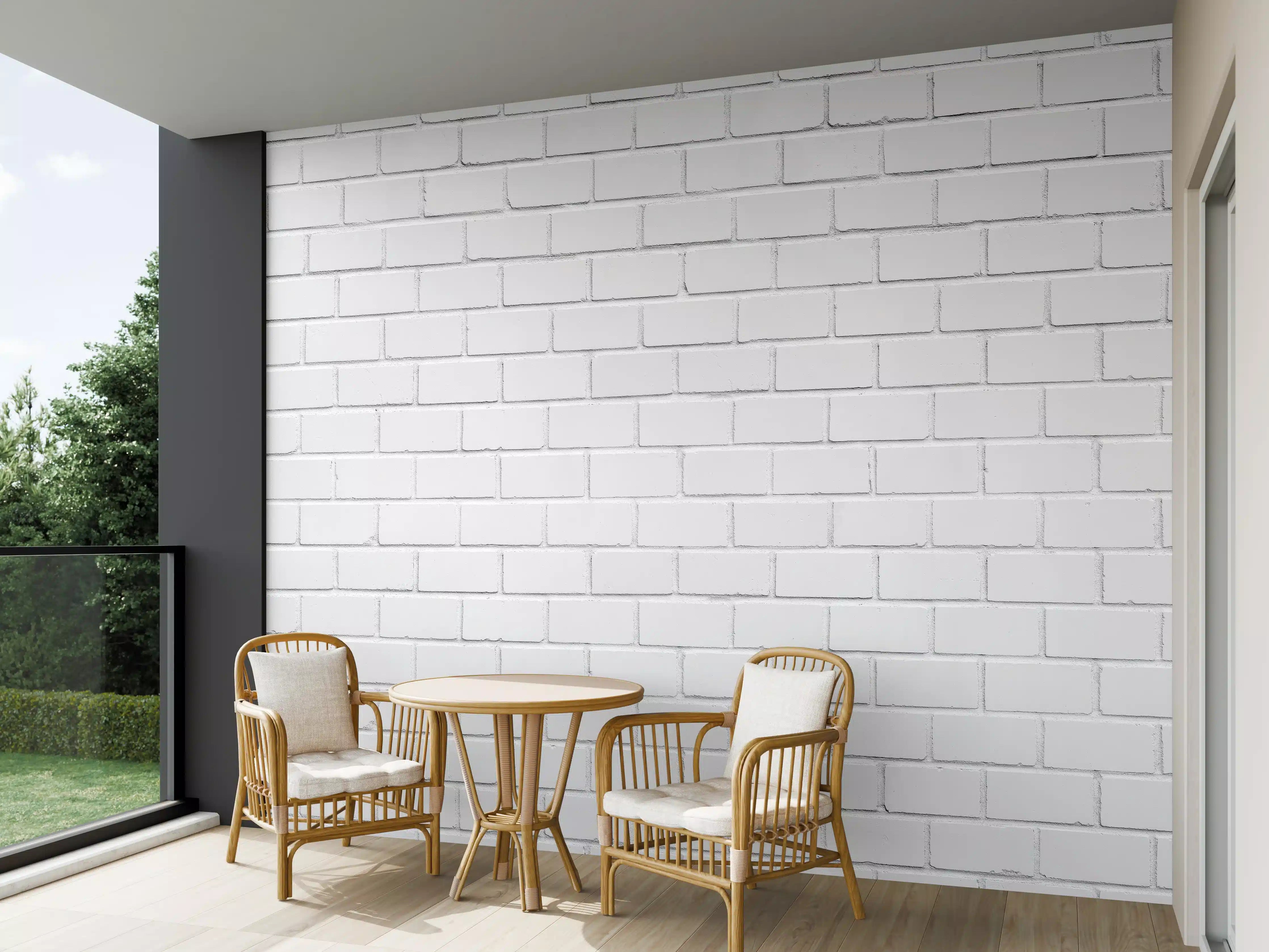 Wandverkleidung außen - Weiße Ziegelwand - Zement
