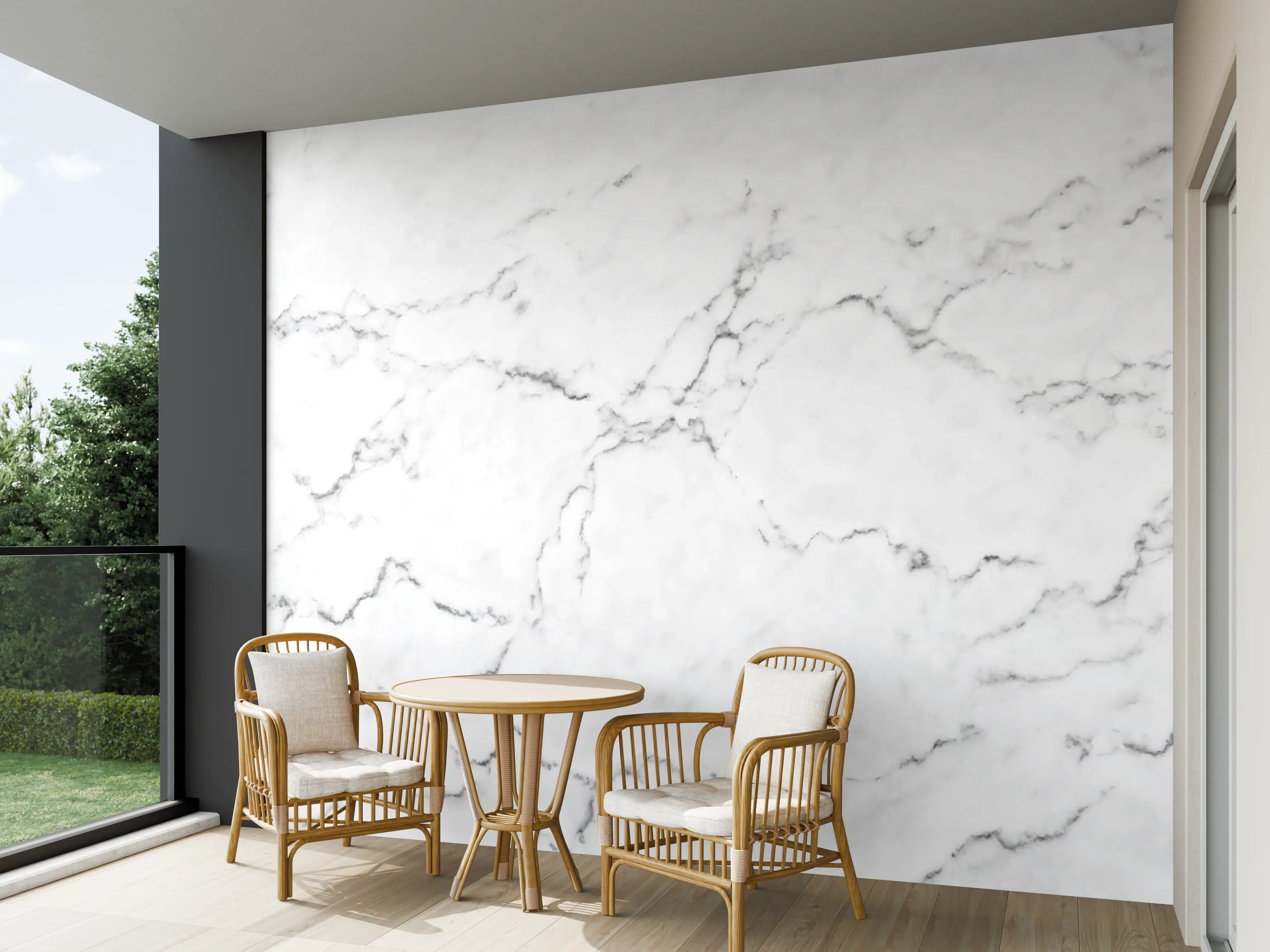 Wandverkleidung außen - Weißer Marmor