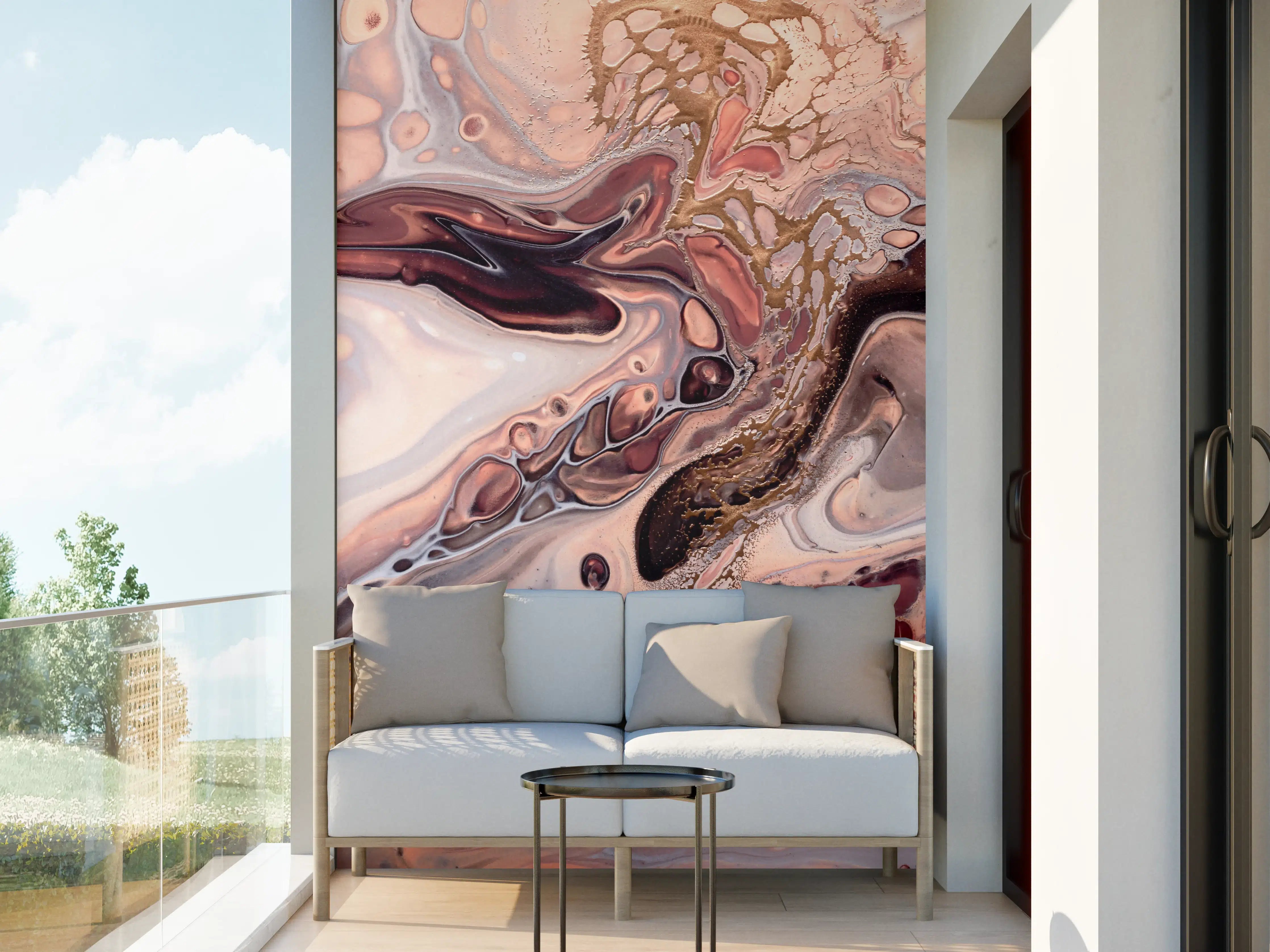 Wandverkleidung außen - Wellen und Blasen - Acryl-Flüssigkunst