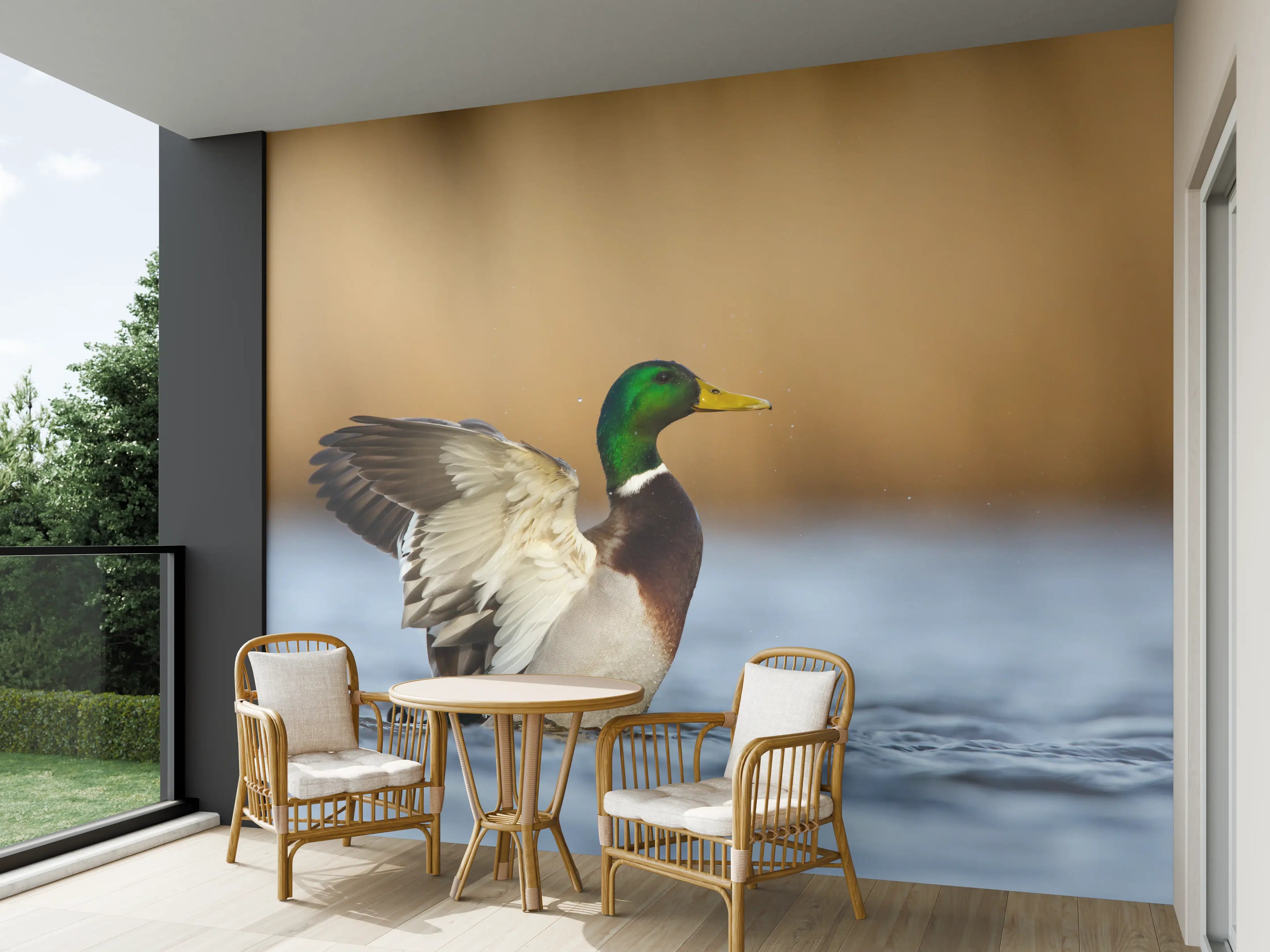 Wandverkleidung außen - Wildente auf dem Wasser