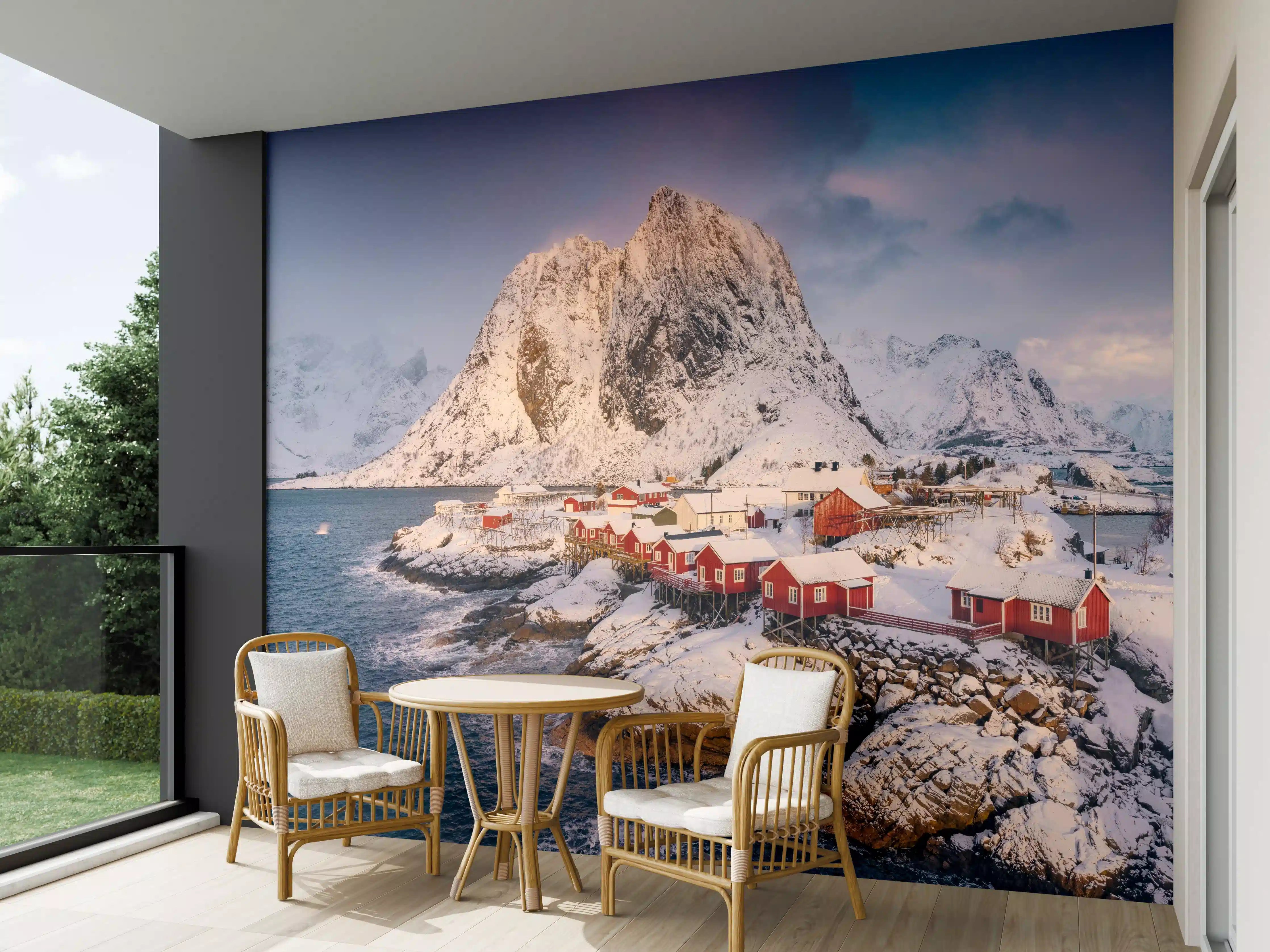 Wandverkleidung außen - Winteridyll Lofoten Norwegen