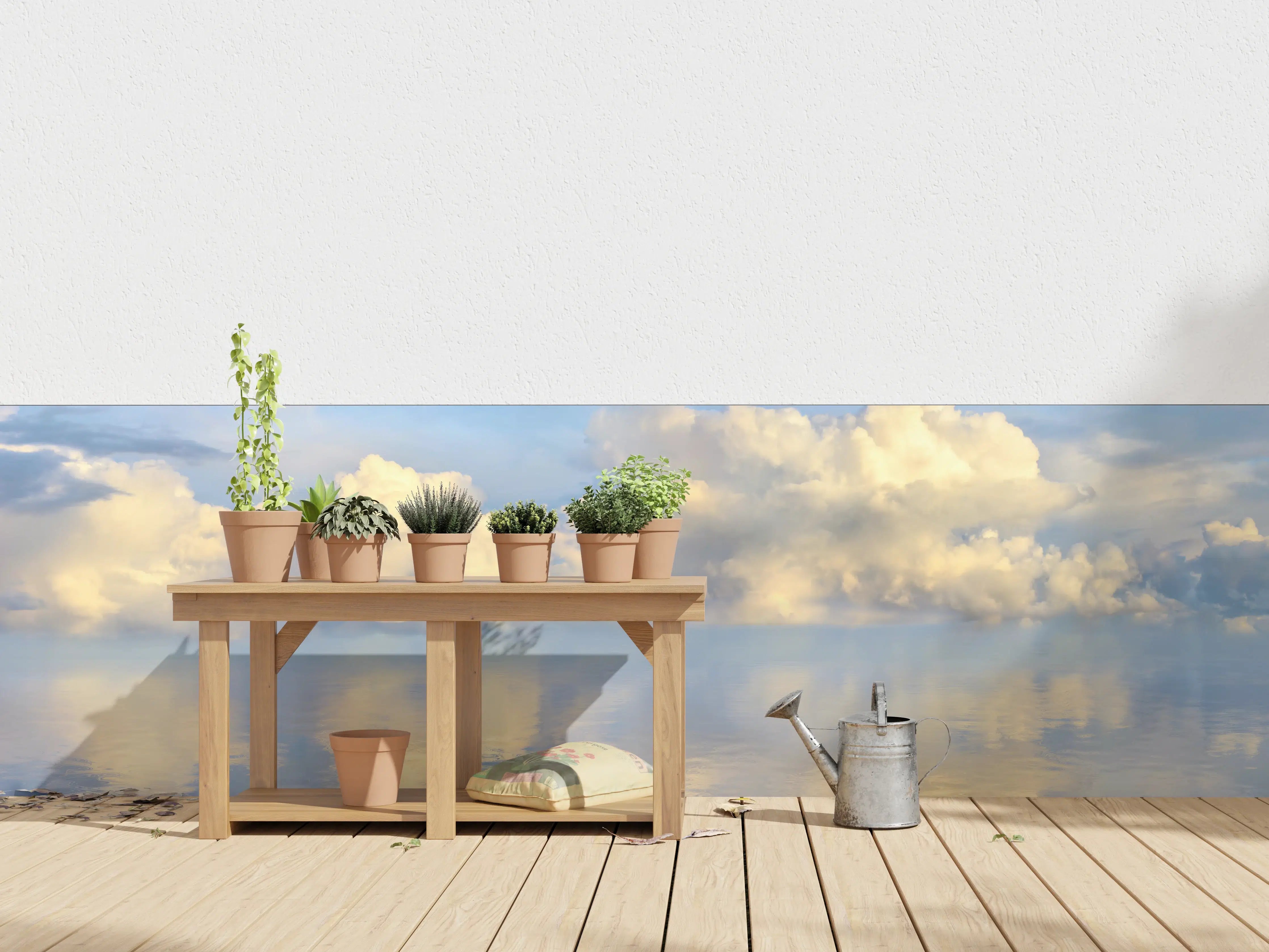Wandverkleidung außen - Wolkenmeer mit spiegelnder Wasseroberfläche