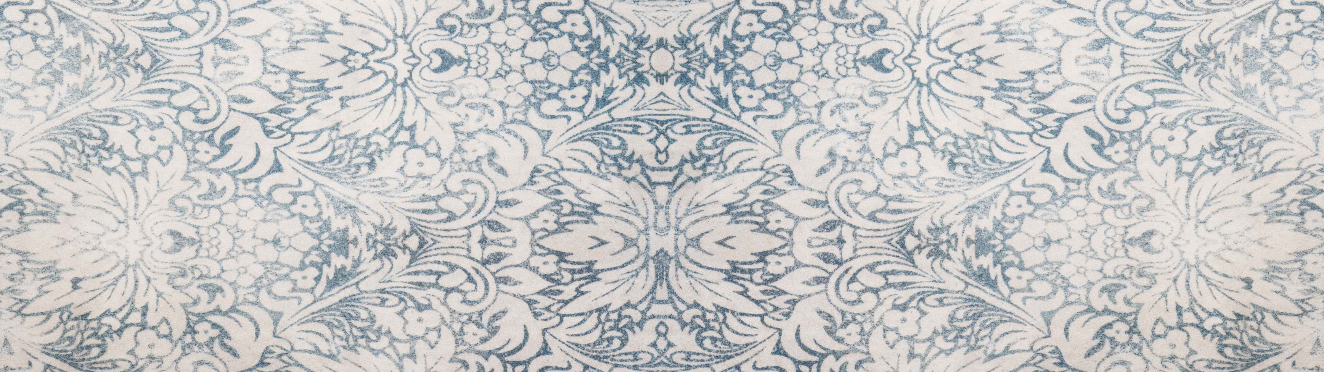 Wandverkleidung außen-Zarte Blumenmuster in Blau und Beige