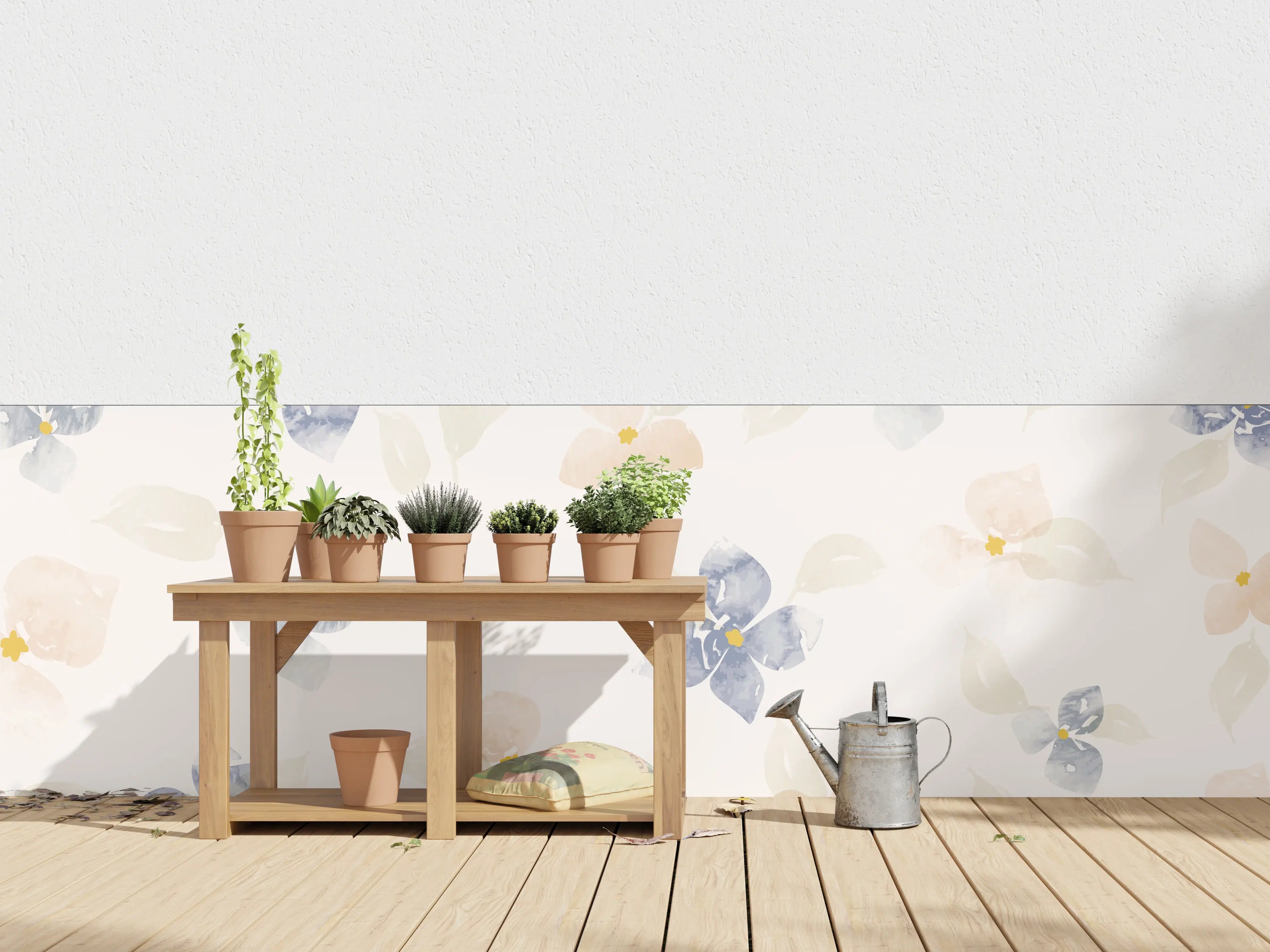 Wandverkleidung außen - Zarte Pastell-Blumenmuster