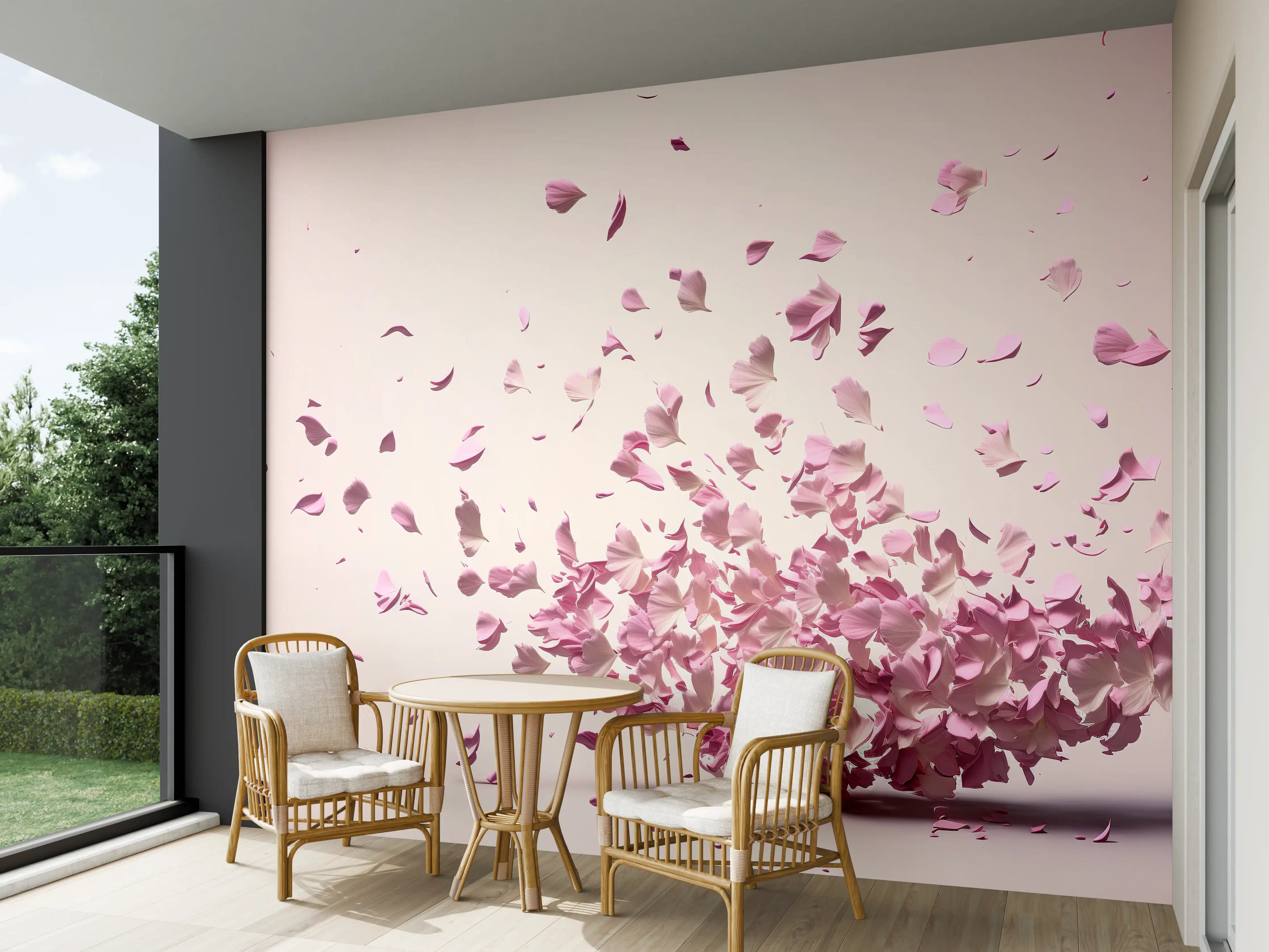 Wandverkleidung außen - Zarte Sakura-Blütenpracht Explosion