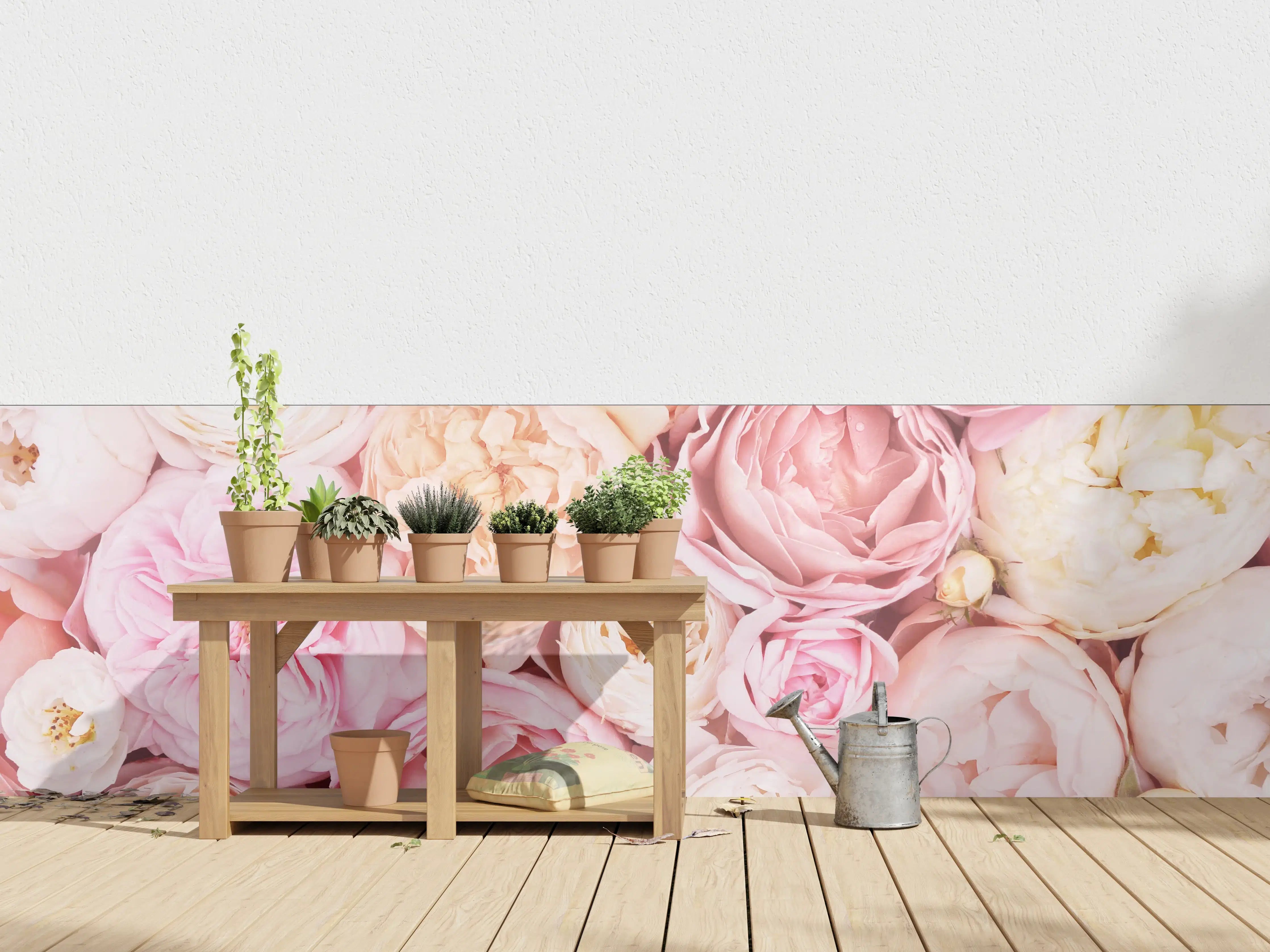 Wandverkleidung außen - Zarte blühende Rosen