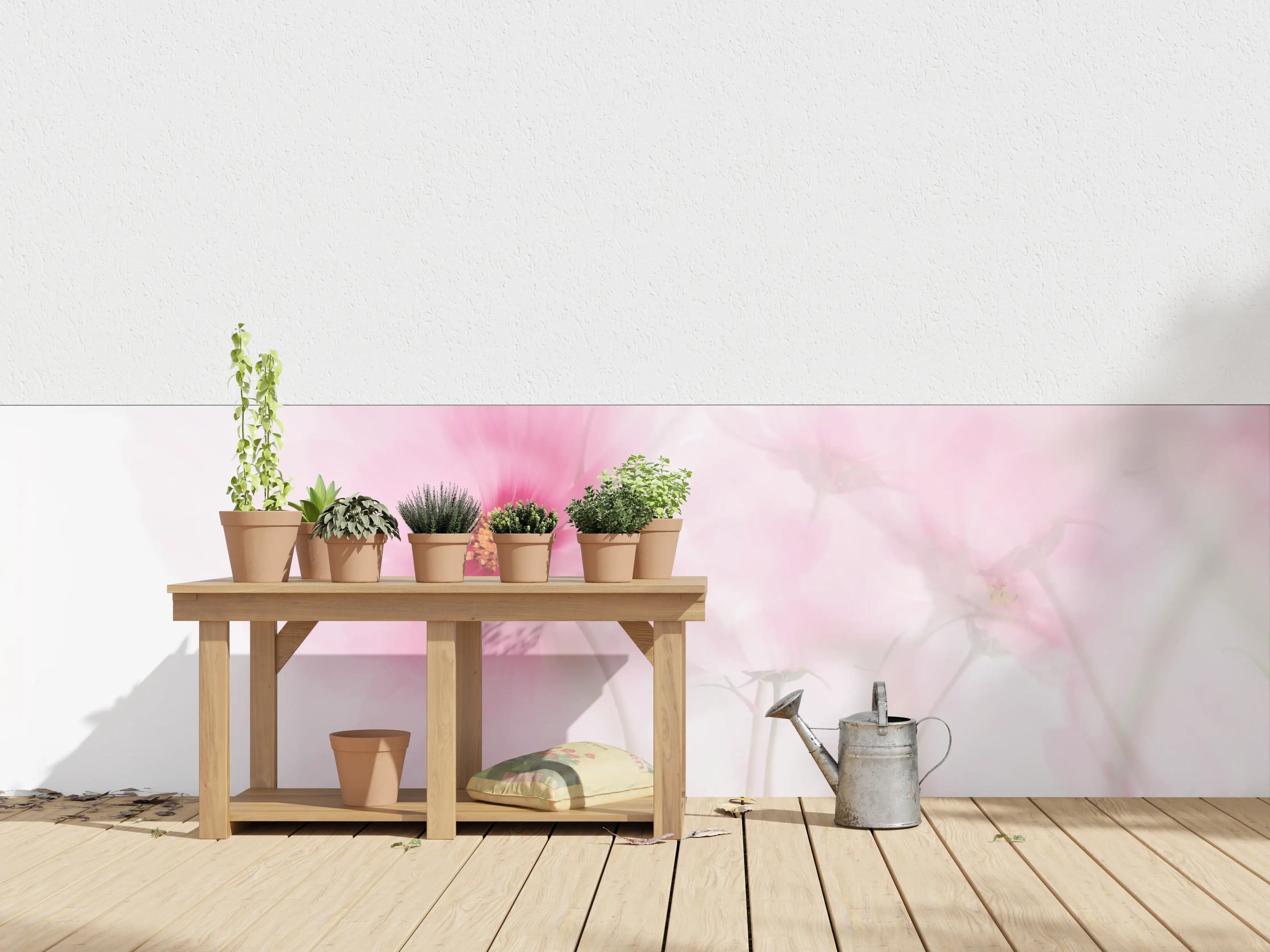 Wandverkleidung außen - Zarte rosa Blüten mit sanften Farbverläufen
