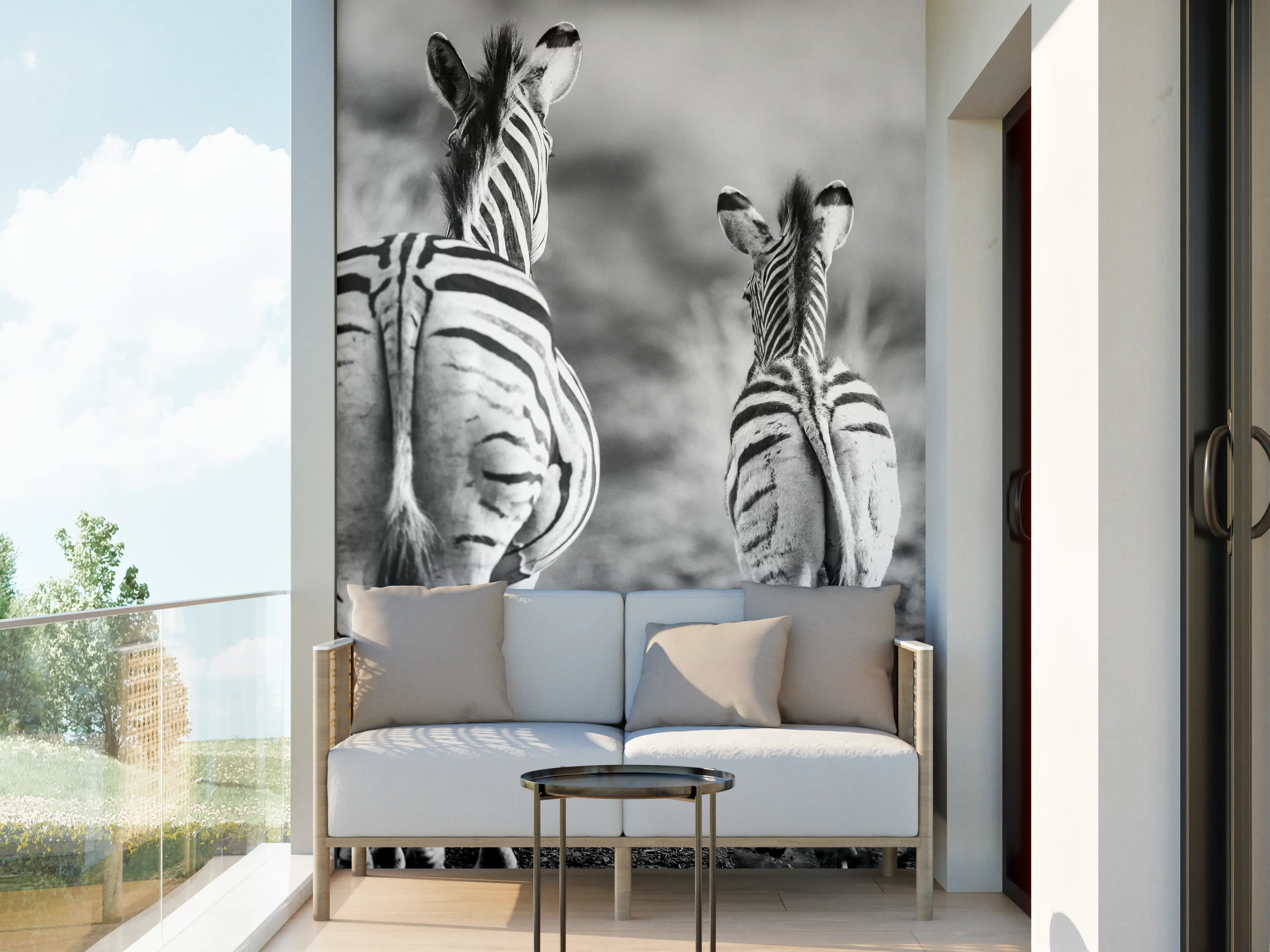 Wandverkleidung außen - Zebra - schwarz-weiß