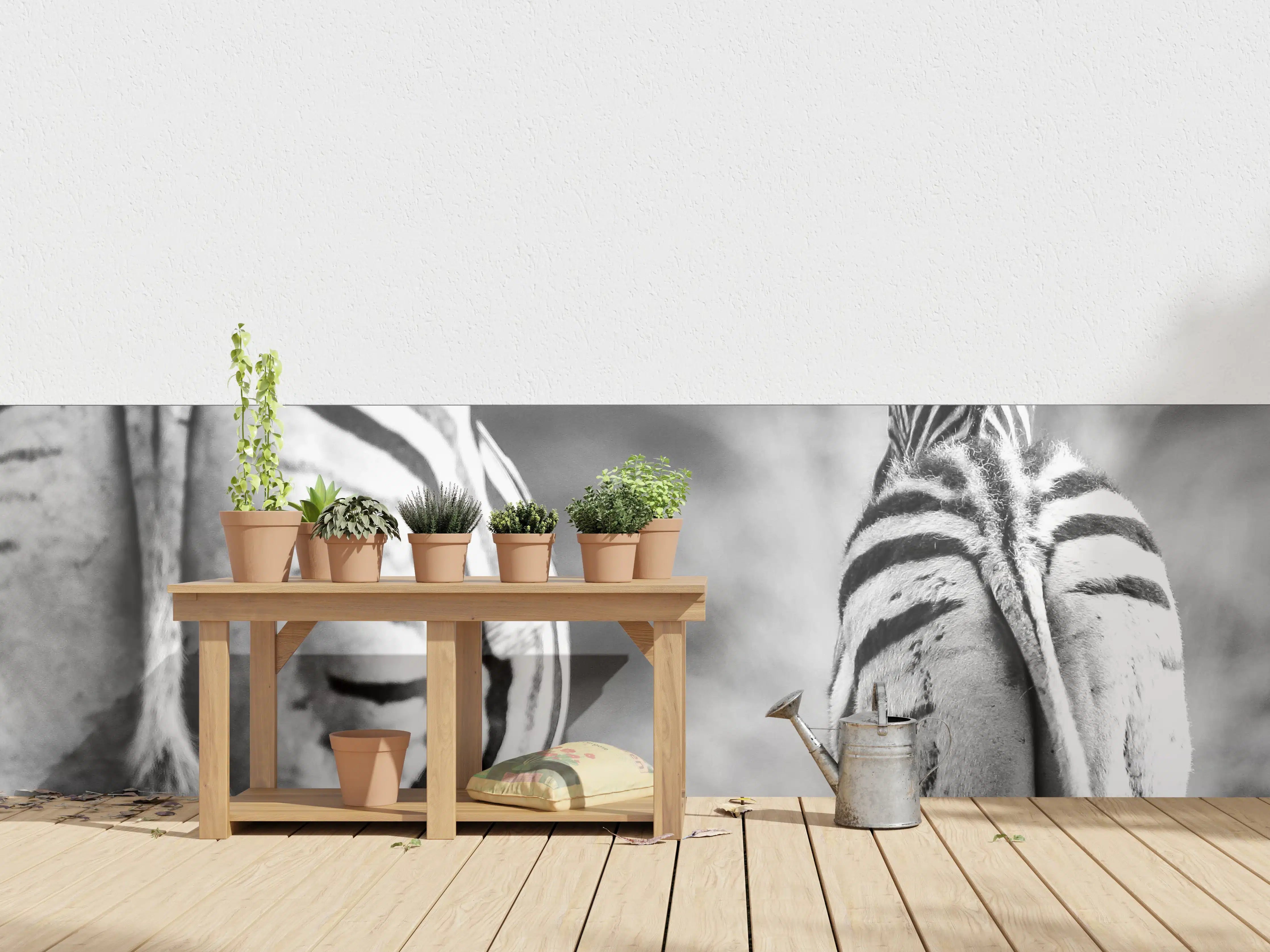 Wandverkleidung außen - Zebra - schwarz-weiß