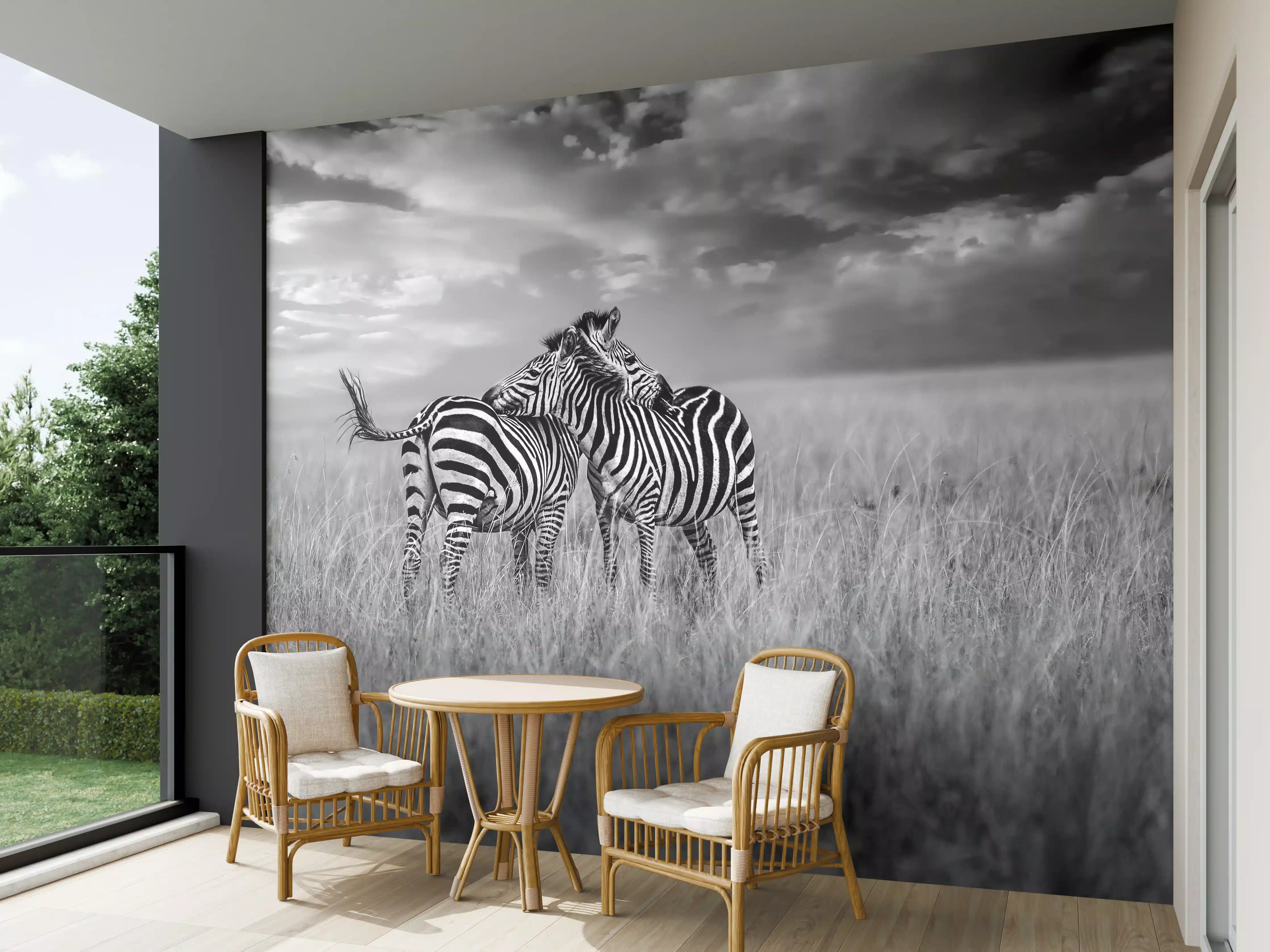 Wandverkleidung außen - Zebras in ihrer Natur - Savanne