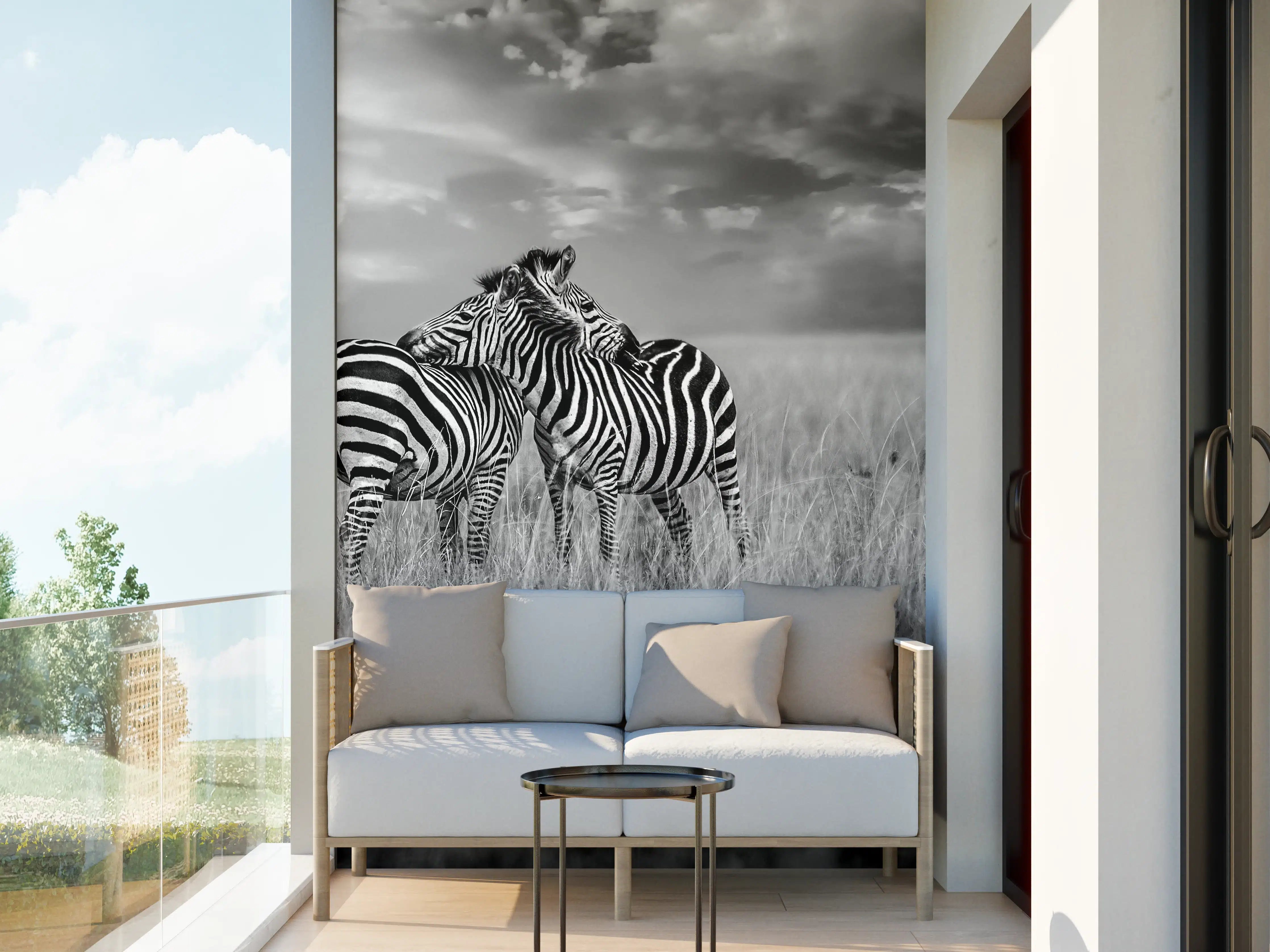 Wandverkleidung außen - Zebras in ihrer Natur - Savanne