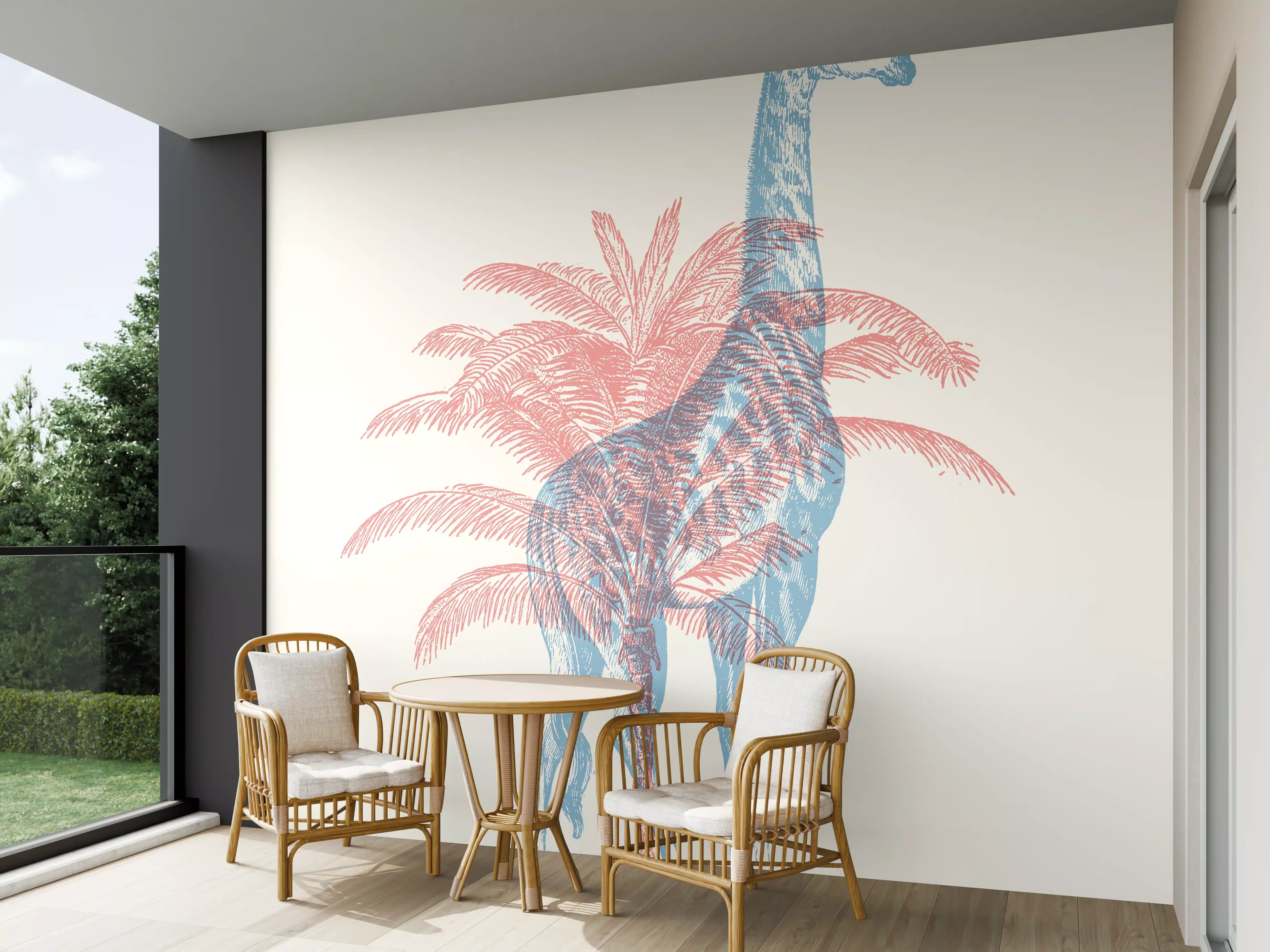 Wandverkleidung außen - Zeichnung einer Giraffe - Moderne Kunst